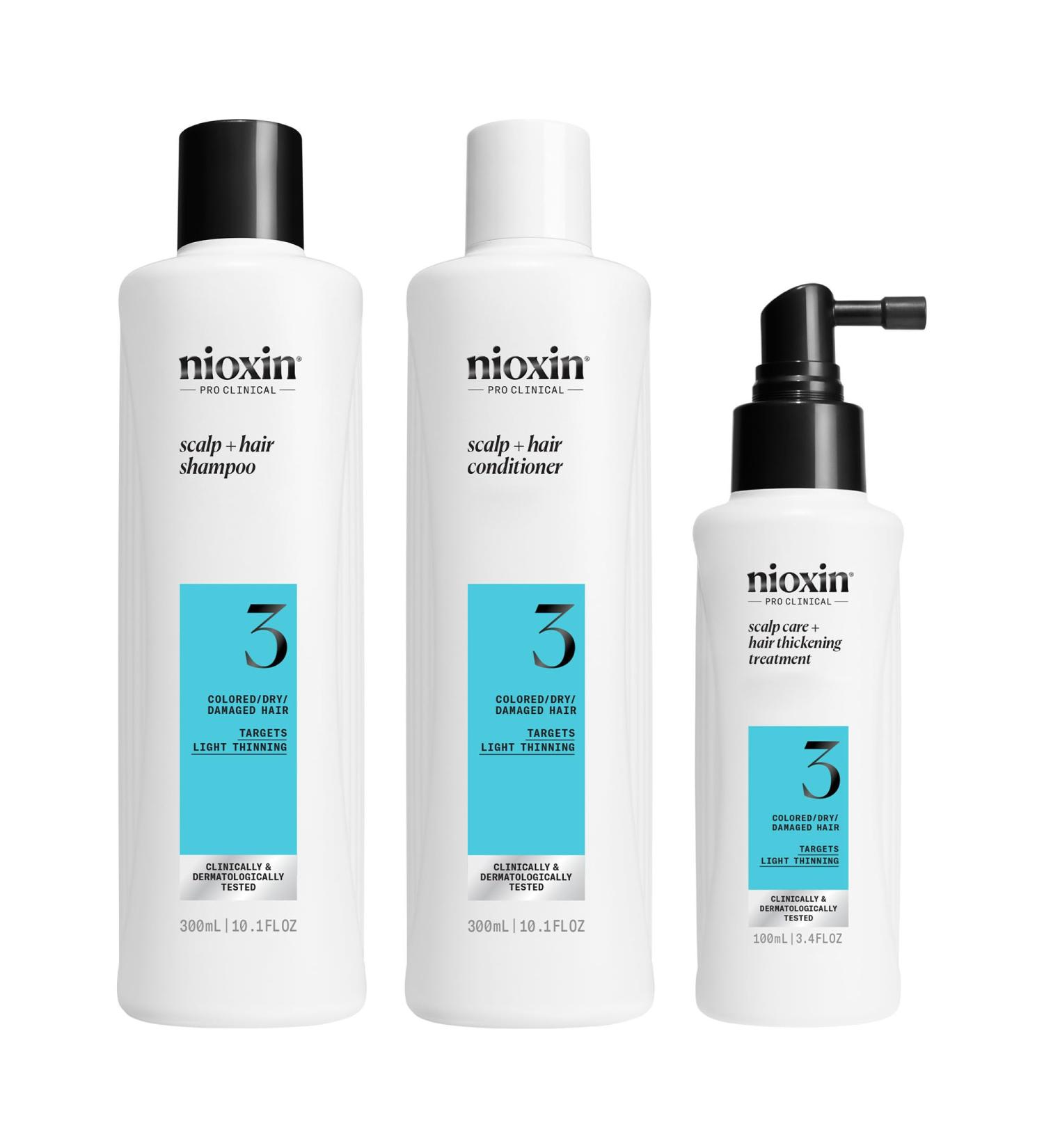Nioxin Scalp + Hair Thickening System 3 | Full Size Kit for Colored/Damaged Hair | Niacinamide & Biotin | 3 Month Supply | International Shipping Available - Buy Online on GoSupps.com