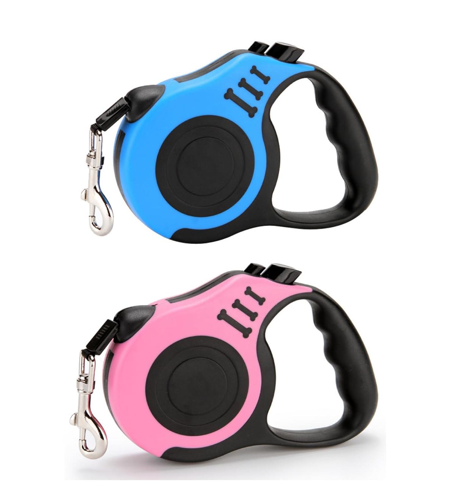 2 x 16ft Retractable Dog Leash for Large Dogs - Holds up to 110 lbs Retractable Dog Leash 360 Anti-Tangle Heavy Duty Dog Leash with Non-Slip Handle for Small to Large Dogs and Cats. (Blue + Pink) - Buy Online on GoSupps.com