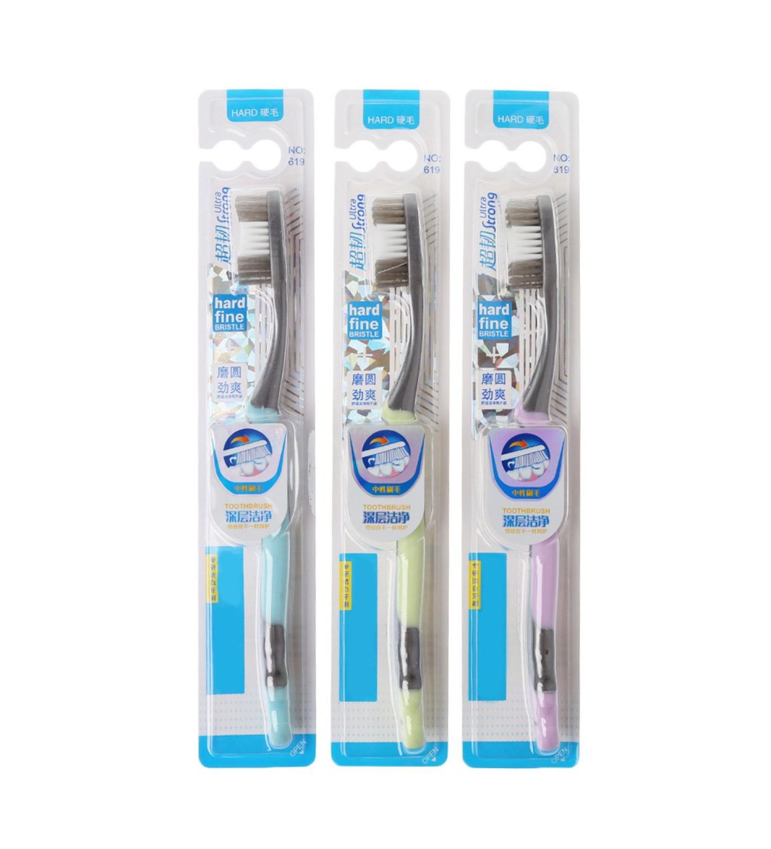 Rryilong Super Hard Bristle Toothbrush for Adults - Effectively Removes Coffee Stains | International Shipping Available - Buy Online on GoSupps.com