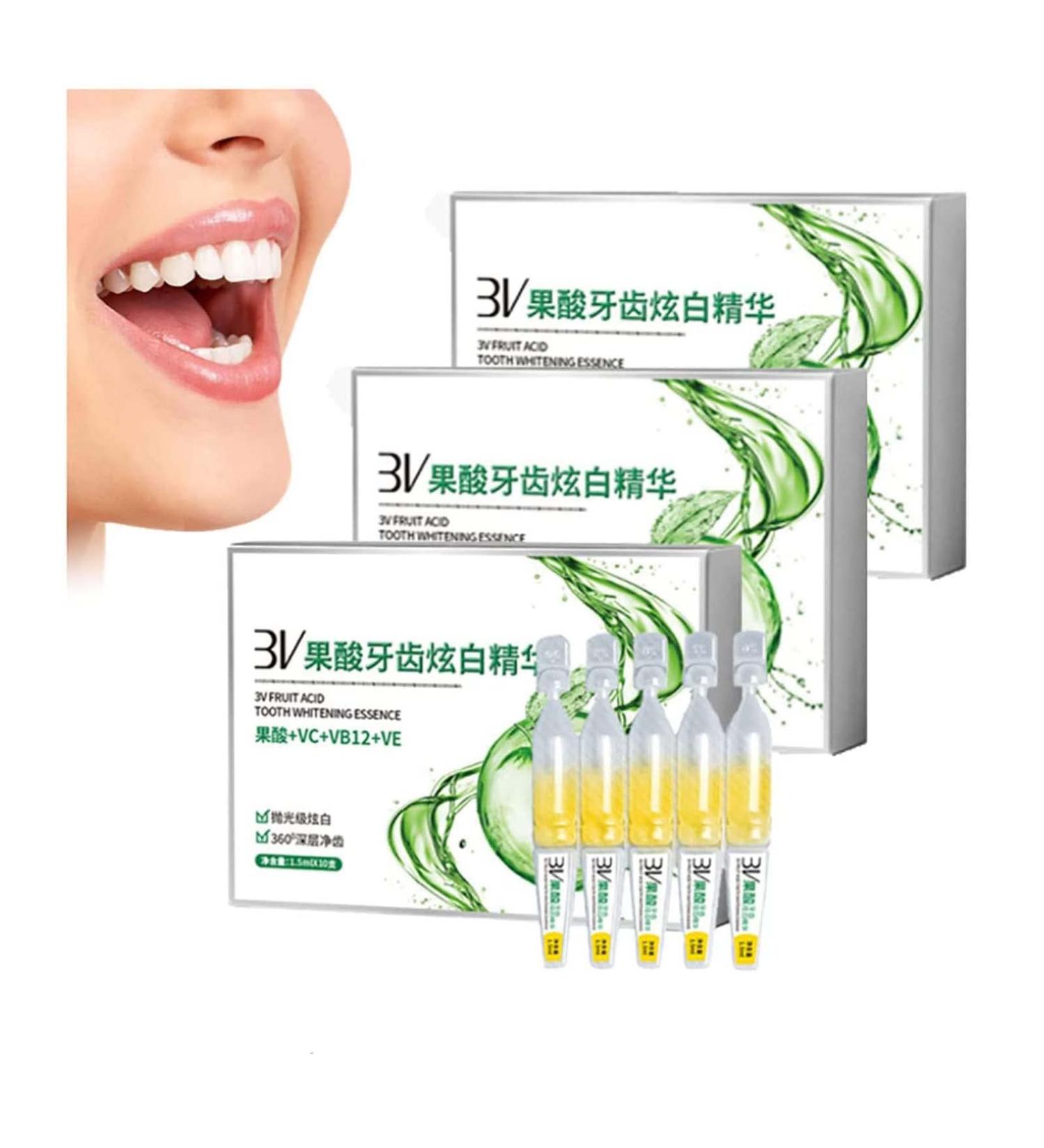 Buy Tlopa Ampoule Toothpaste & Serum | 3V Fruit Acid Whitening Essence | Tartar & Plaque Removal - 3 Boxes - Buy Online on GoSupps.com