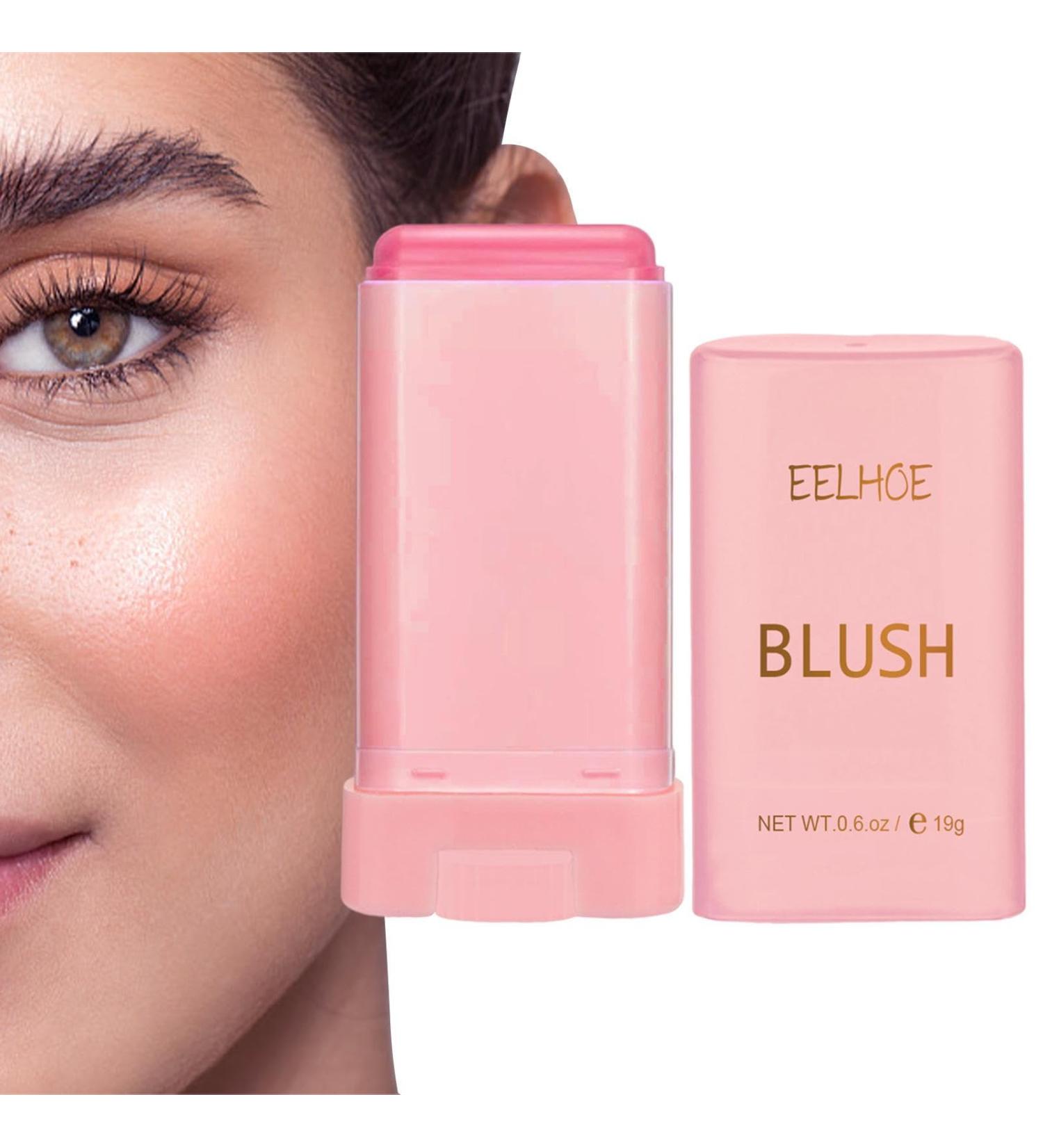 Women's Facial Blusher Stick - Creamy Makeup Solid Moisturizing Stick Blusher Balm Long-lasting Hydrating Blusher Cheek Stick Cream Blusher for Face Cheek Pink - Buy Online on GoSupps.com