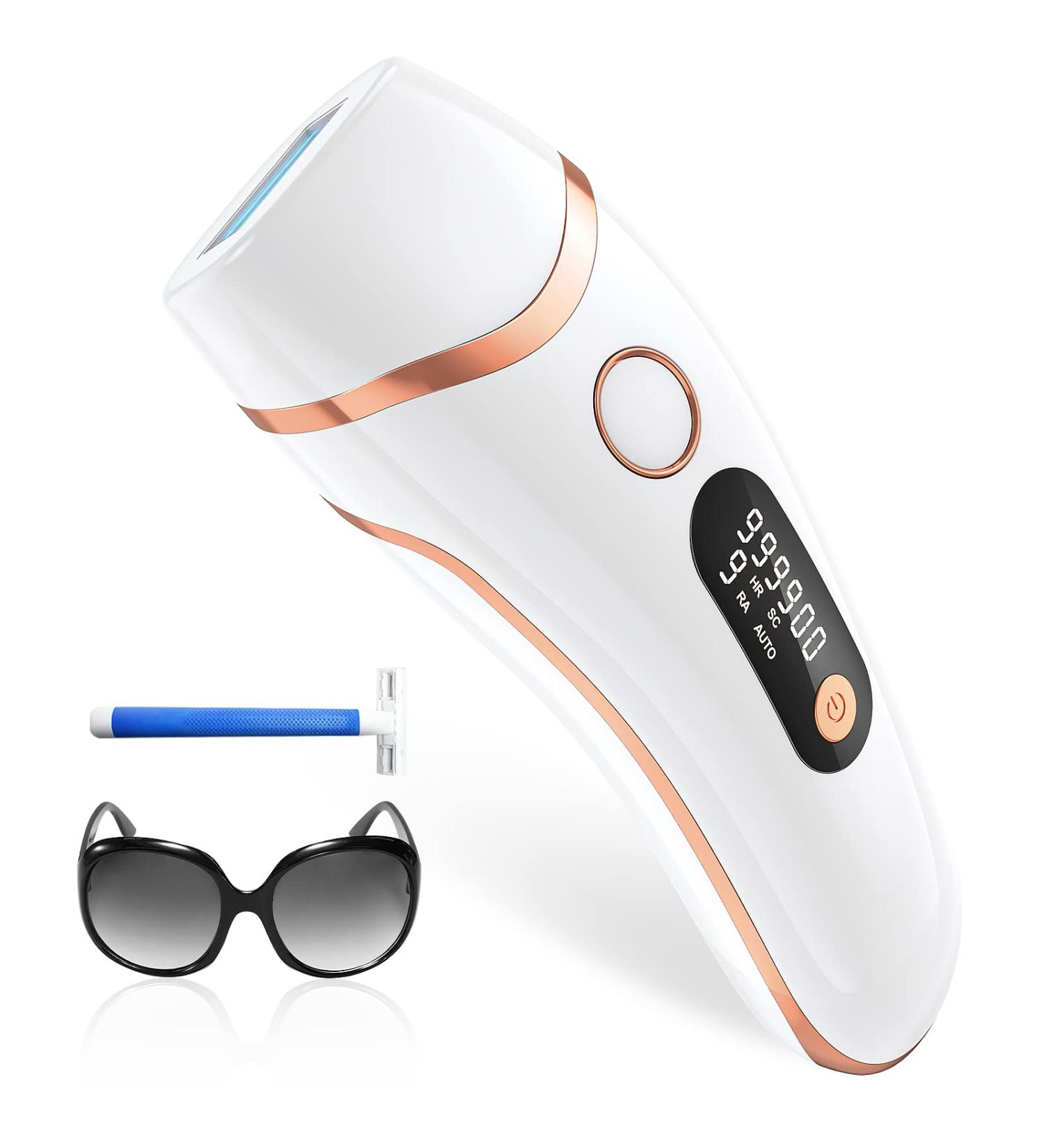 IPL Hair Removal Device for Men & Women - 999 900 Pulses 3 Functions (HR/SC/RA) 9 Energy Levels - Painless Laser Hair Removal for Body Face & Bikini - White - Buy Online on GoSupps.com