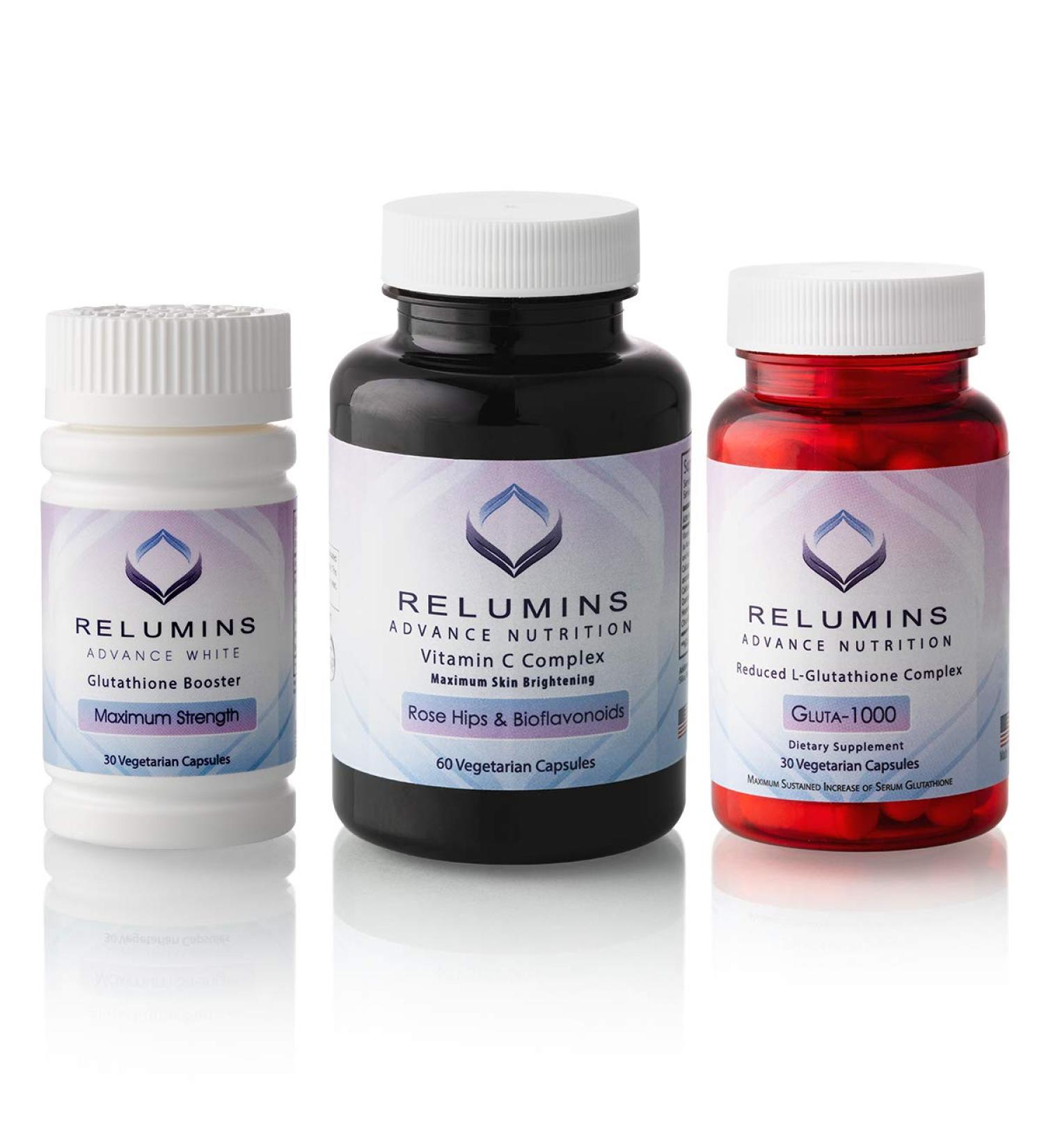 Relumins Gluta 1000 Vitamin C MAX & Booster Capsules - Pack of 3 Bottles - Buy Online on GoSupps.com