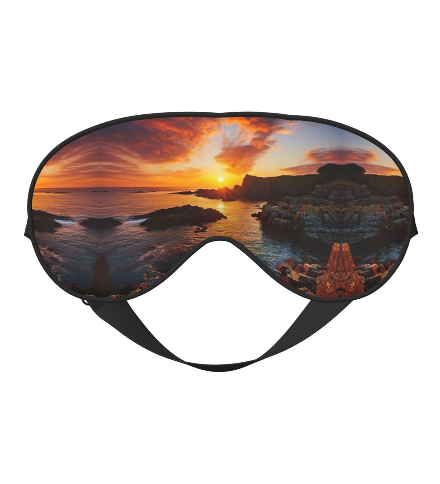 Ireland Sunset Seascape Sleep Mask | Adjustable Breathable & Fashionable Eye Mask for Ultimate Comfort - Buy Online on GoSupps.com