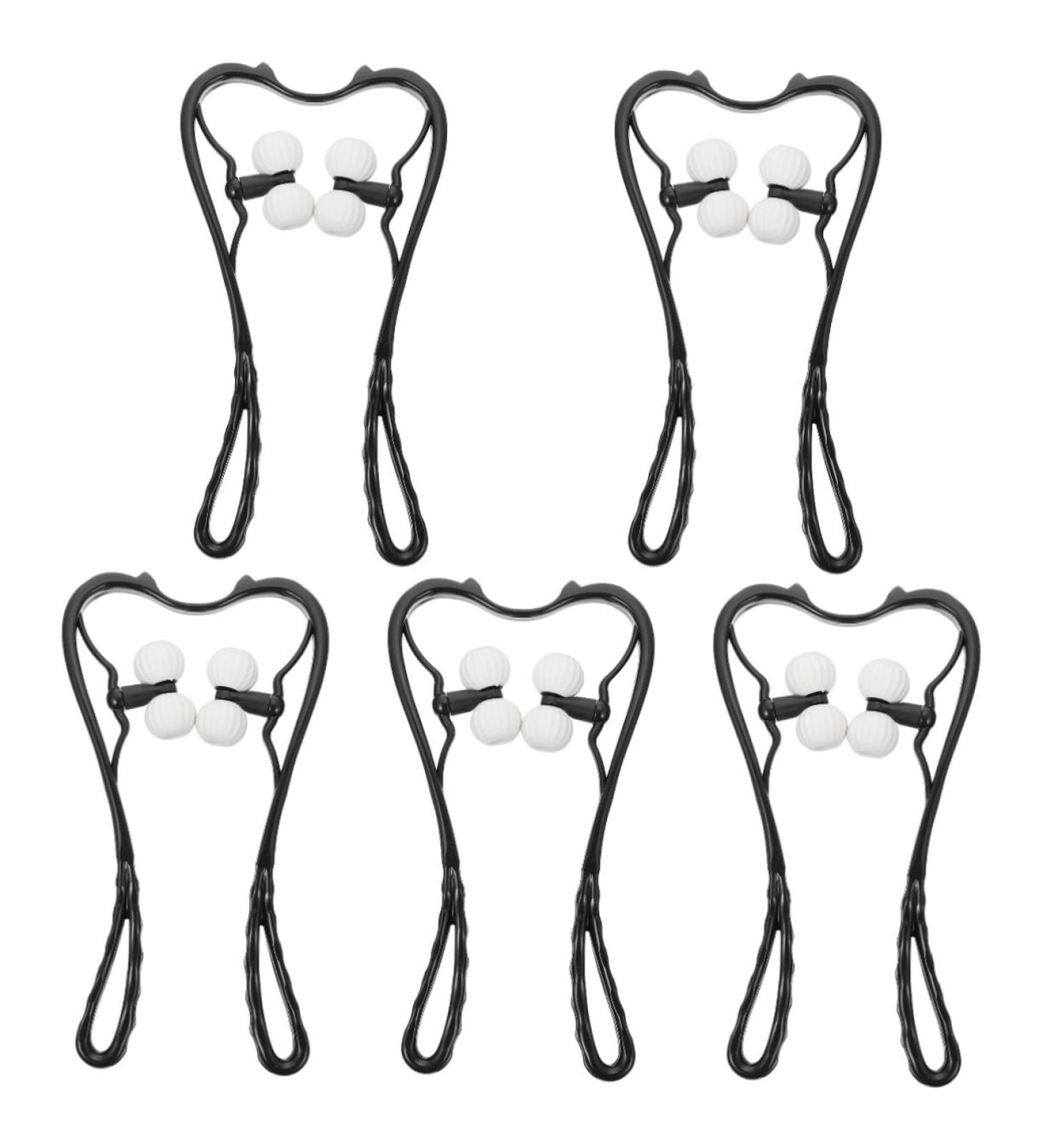 Gleavi 5-St Cervical Spine Neck Massager - Deep Acupuncture Relief Device | Manual Neck Roll & Multifunctional Massage Balls Tension Relief & Relaxation (5pcs Black) - Buy Online on GoSupps.com