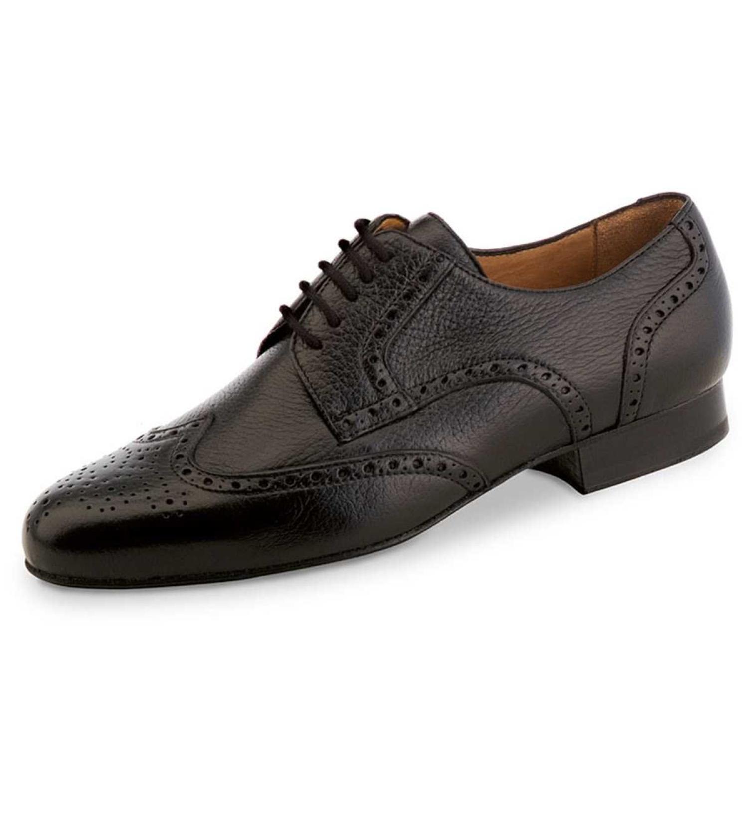 Werner Kern men's dance shoes 28024 - leather black - regular width - 2 cm standard heel - Made in Italy 41 1/3 EU