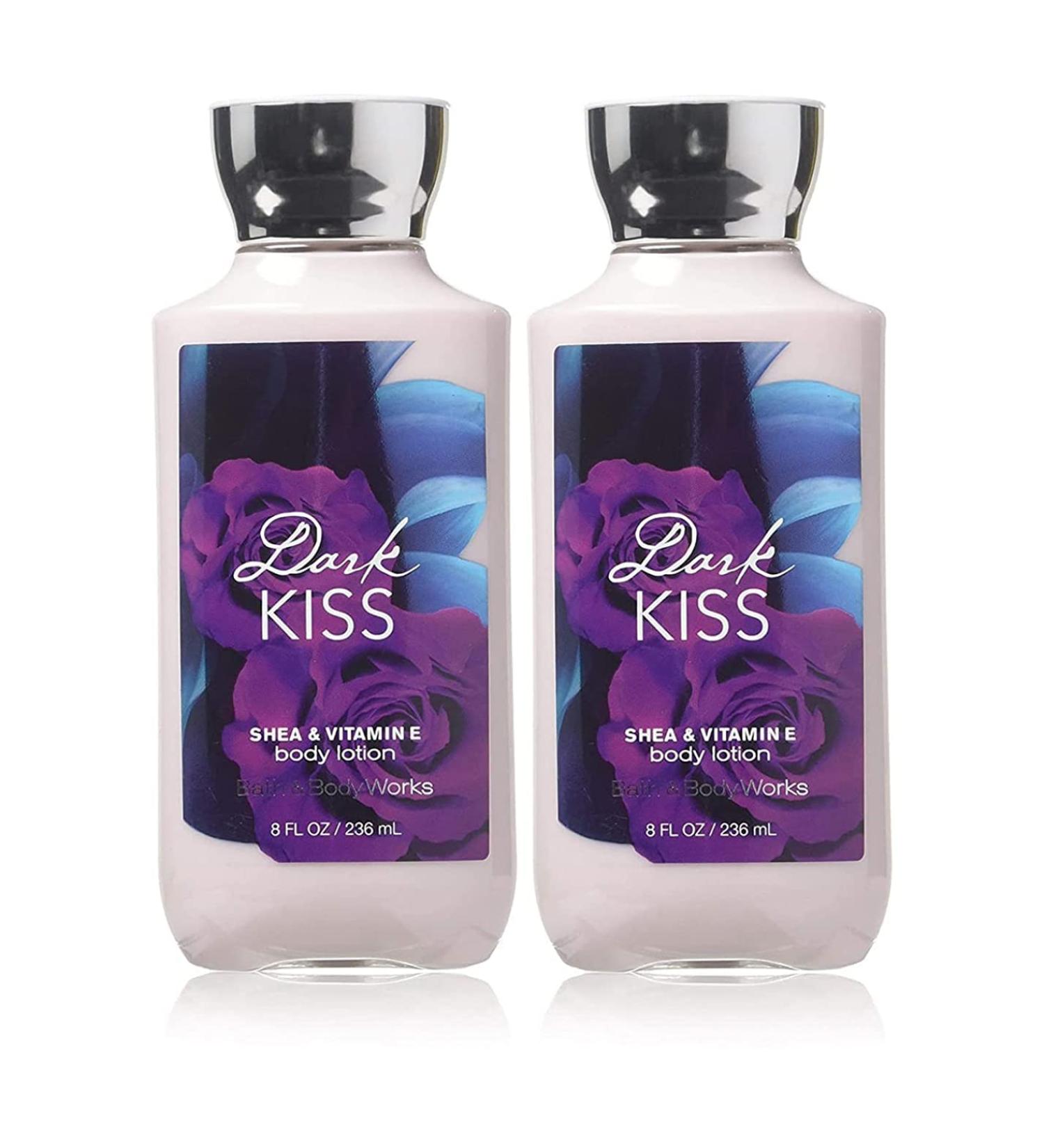 Bath and Body Works Dark Kiss Super Smooth Body Lotion Sets Gift For Women 8 Oz -2 Pack (Dark Kiss)