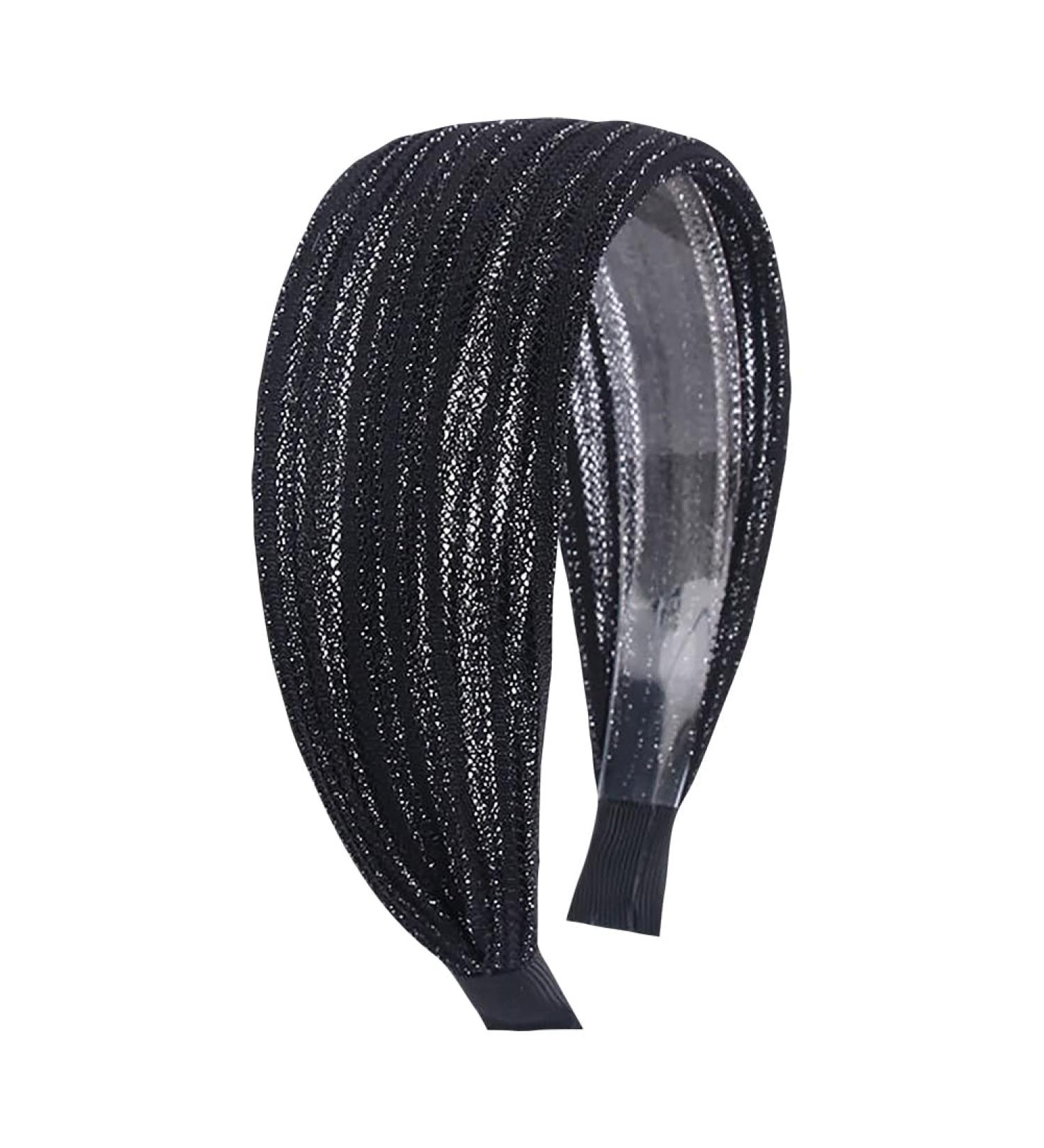 Extra Wide Hard Headbands Boho Headband with Teeth Large Non Slip Headbands Fabric Hair Hoop Headwrap Fashion Hairbands Hair Accessories for Women Girls Black