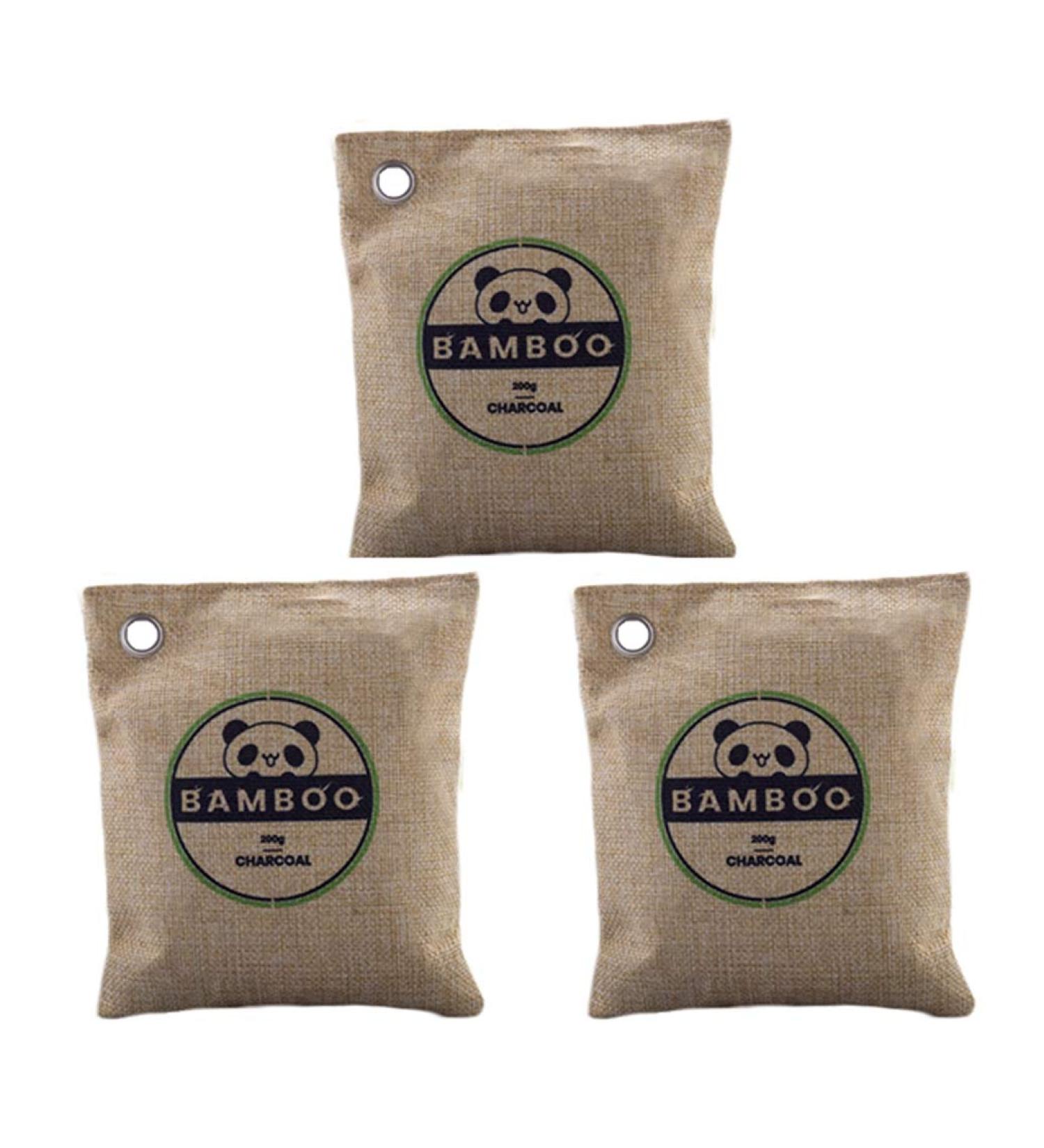 Buy Bamboo Coal Air Purification Bags - Activated Carbon Smell Absorbers & Moisture Removers (3 Pack - 200g Each) for Home & Car | Eco-Friendly Fresheners - Buy Online on GoSupps.com