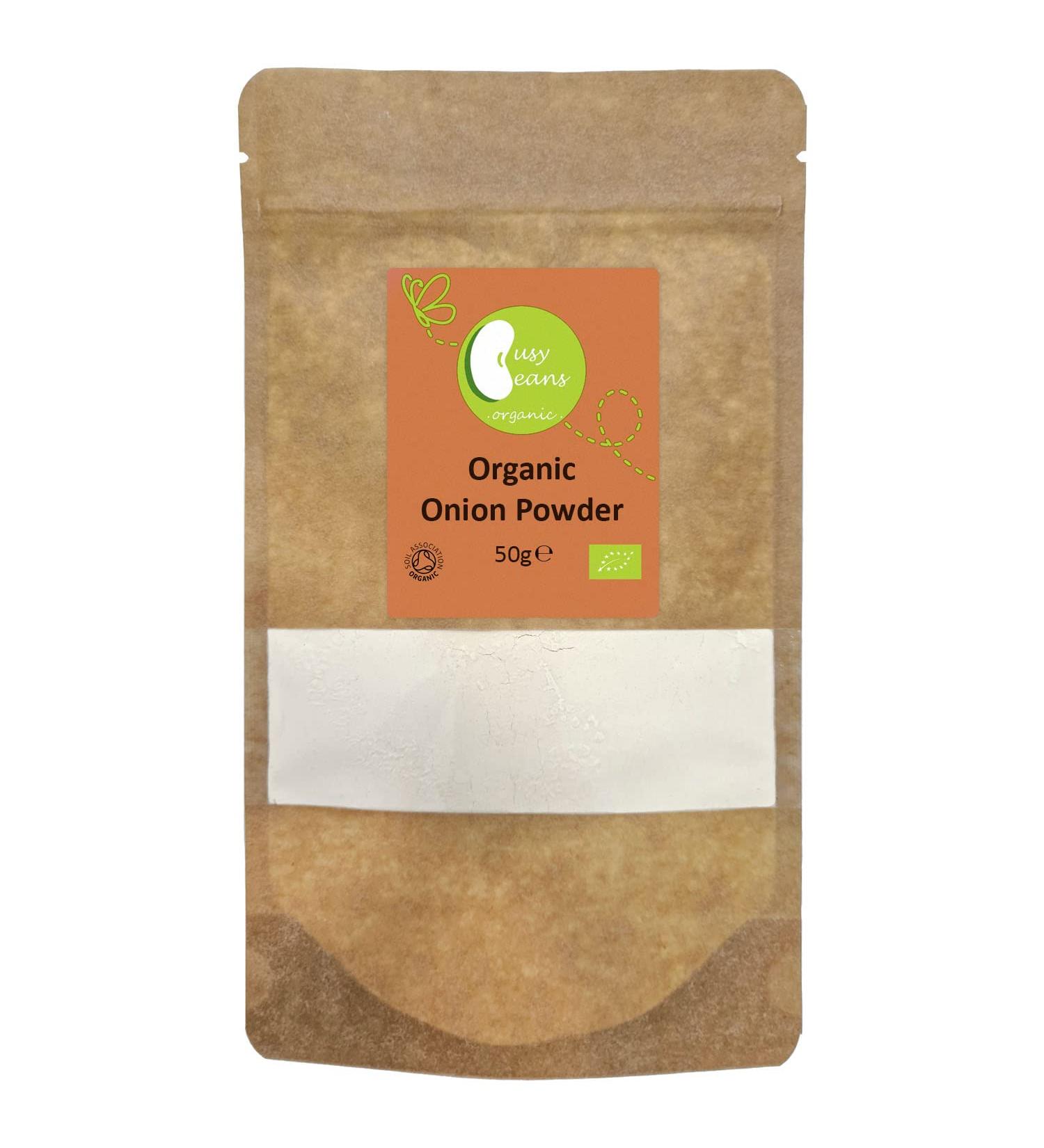 Certified Organic Onion Powder (50g) by Busy Beans Organic - Pure and Flavorful - Buy Online on GoSupps.com