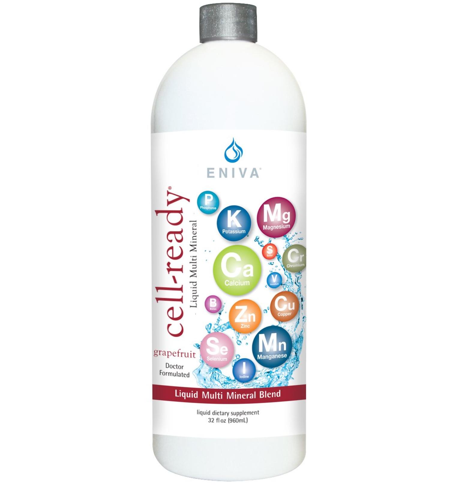 Eniva Health Cell Ready Ionic Multi Minerals Concentrate | Rapid Absorption, Supports Nutritional Balance | 32 Oz Liquid Minerals with Magnesium, Zinc, Chromium, Selenium & More - Buy Online on GoSupps.com