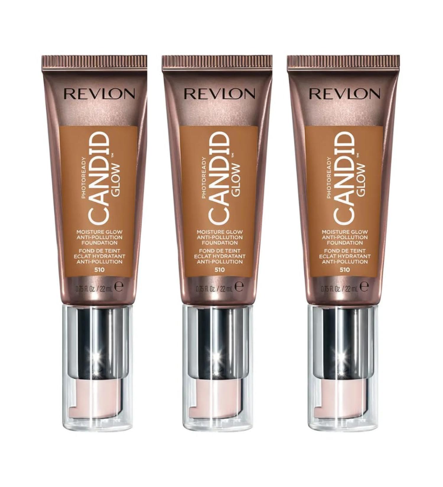3 x Revlon Photoready Candid Moisture Glow Foundation - 510 Cappuccino