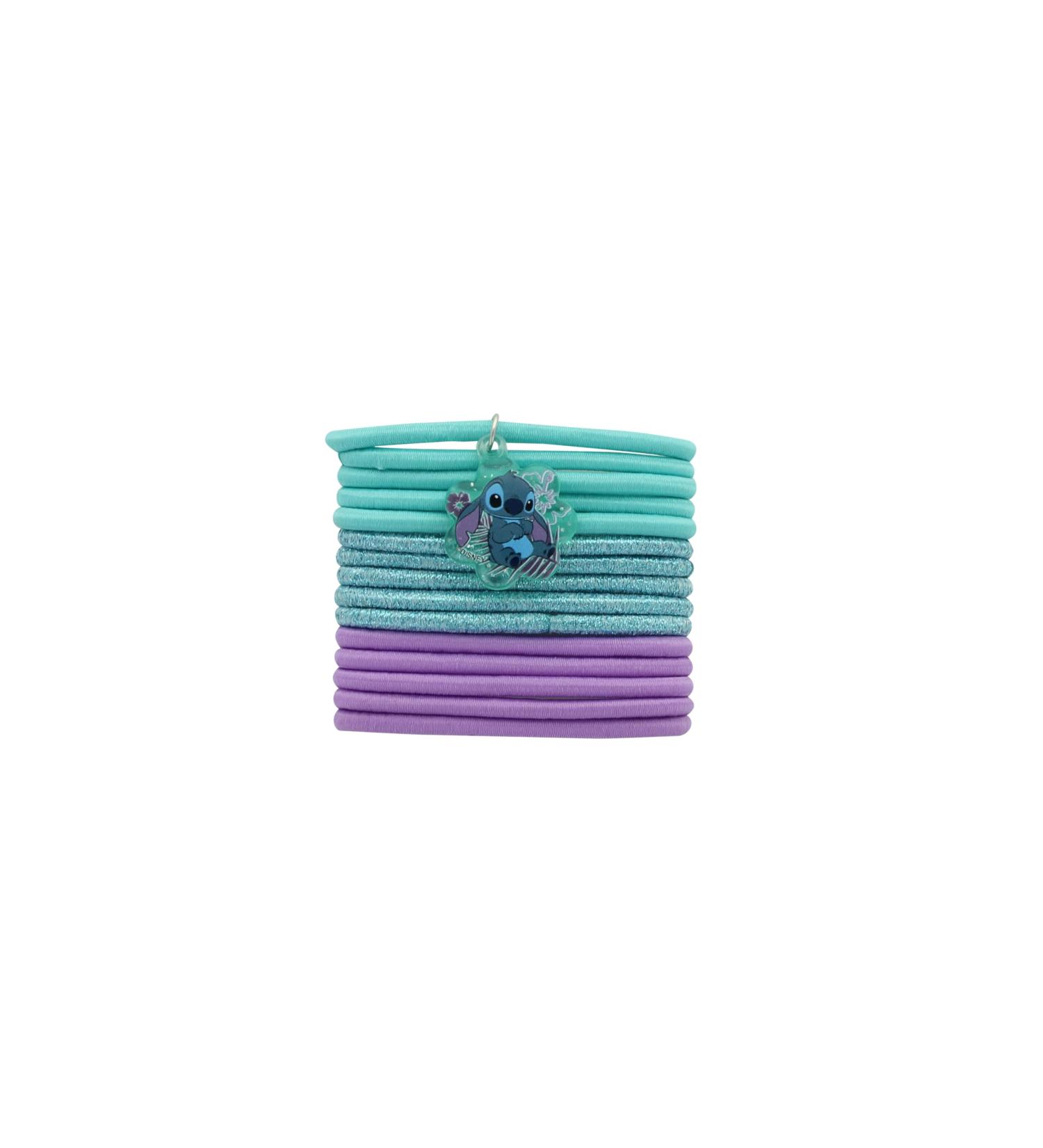 Disney stitch: thick rubber band with a magical lile and stitch - lot 15 pieces - without metal accessory ideal for thick hair - hair accessories for women girls girls
