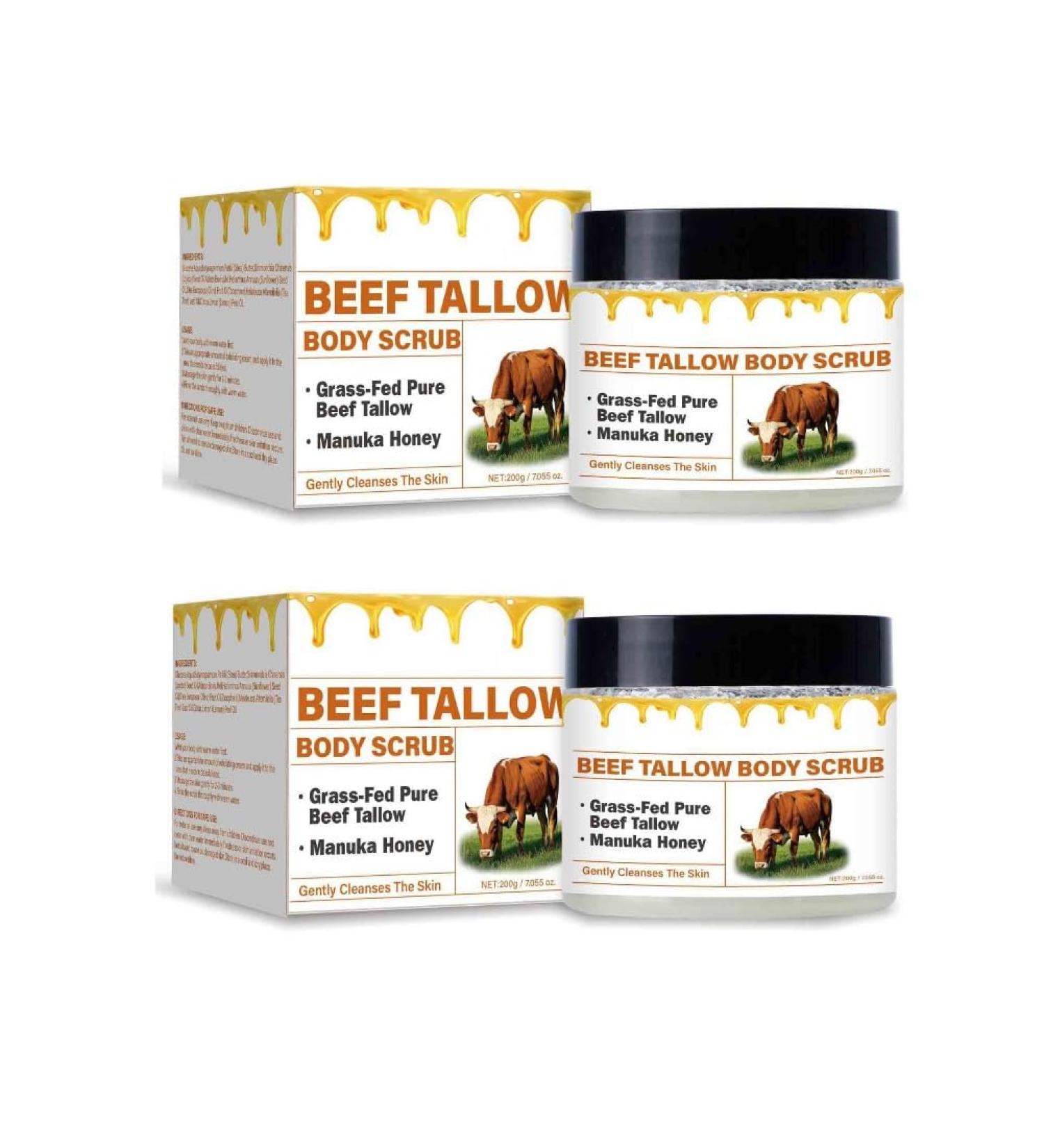 2PCS Beef Tallow Body Scrub Improves Loose Skin Lasting Moisturizing Anti Aging Lifting Brightening Nourishing Skin Care - Buy Online on GoSupps.com