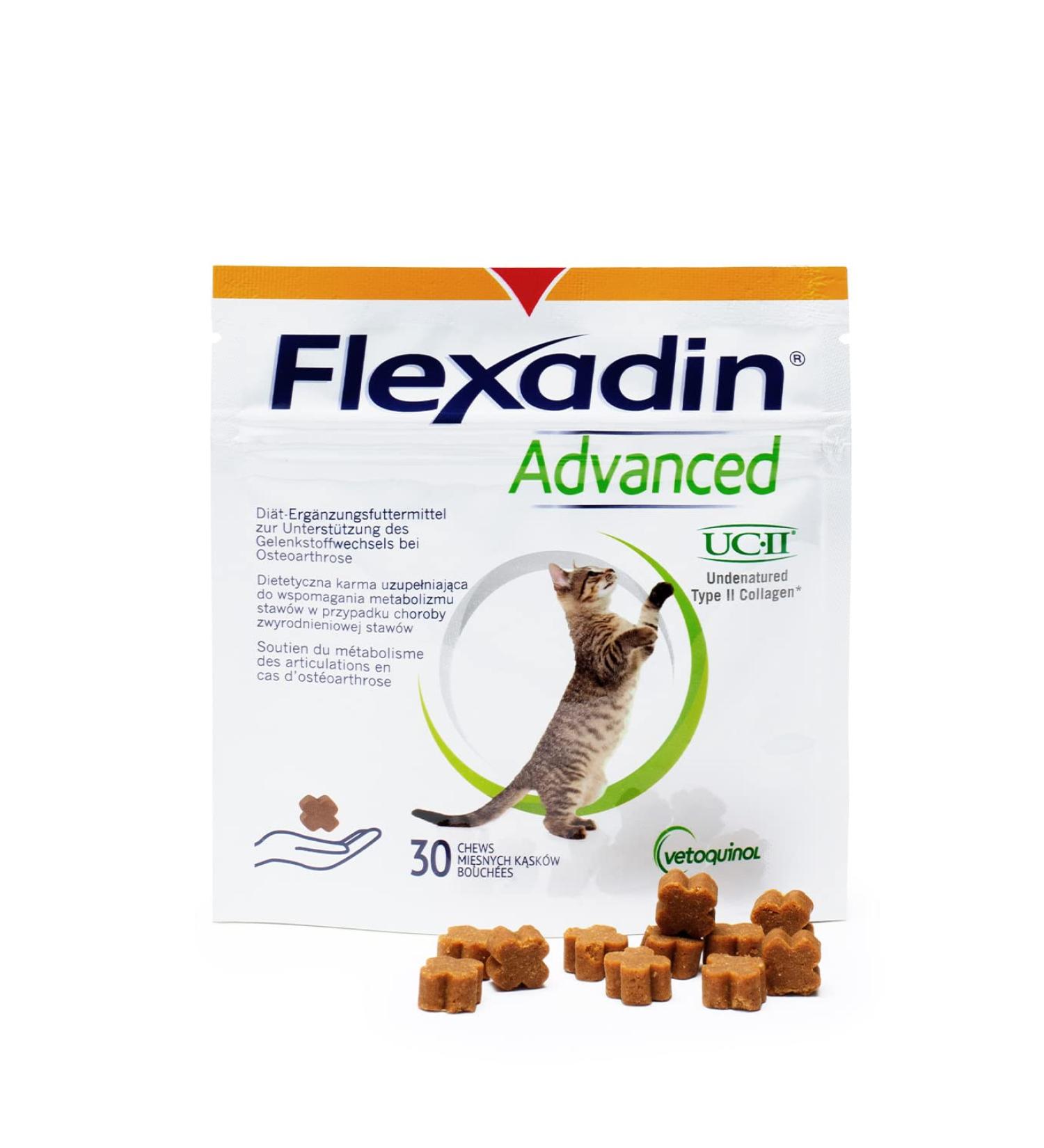 Flexadin Advanced Cat - Joint Health Supplement with UC-II Collagen | Innovative Formula for Feline Mobility - 30 Soft Chews - Buy Online on GoSupps.com