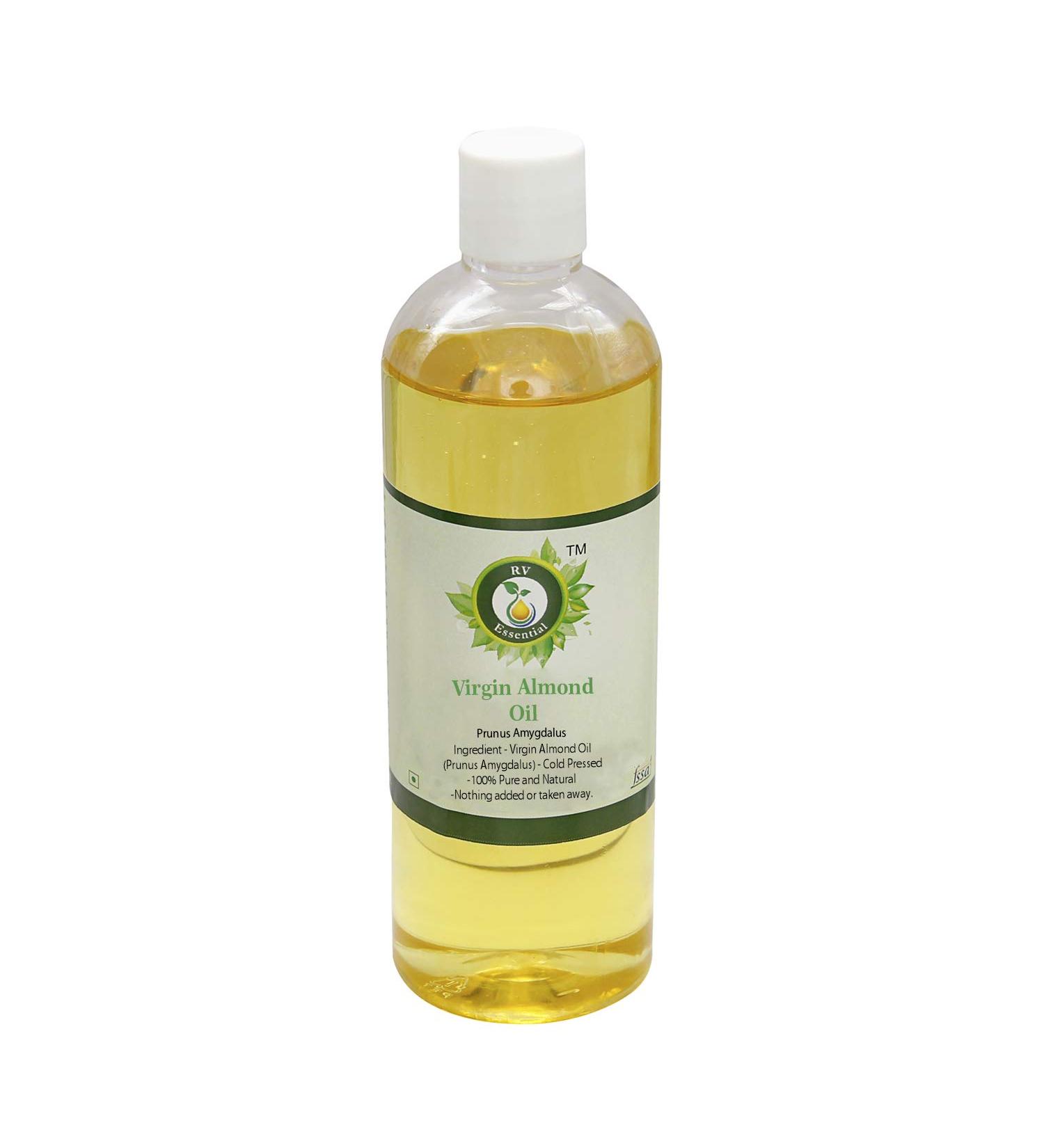 Buy R V Essential Virgin Almond Oil 100ml - 100% Pure Cold-Pressed Prunus Amygdalus for Skin & Hair Care | International Shipping - Buy Online on GoSupps.com