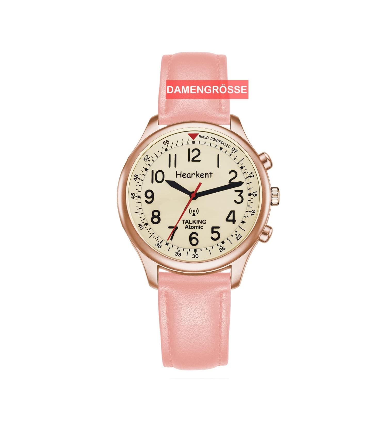 Hearkent Talking Watch for Blind Seniors | Loud Voice Visual Impairment Aid | German Language Pink - Perfect Gift for Women - Buy Online on GoSupps.com