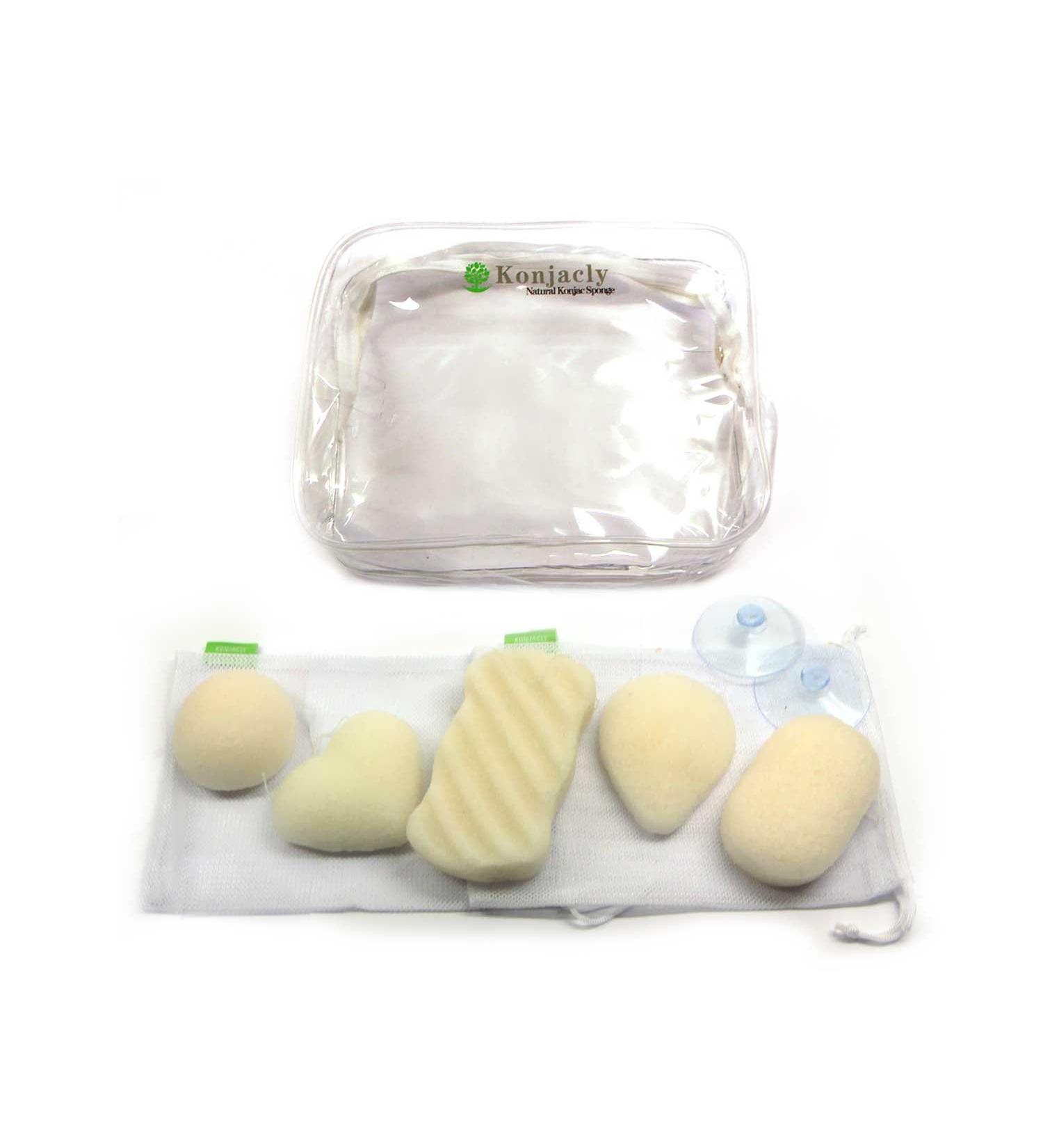 Natural Konjac sponges set of 5 for face & body. Suitable for all skin types: Normal dry oily sensitive and baby safe. Made from vegetable root fibre Eco-friendly and chemical free. Extra soft gentle exfoliate & deep cleaning. Help to remove dead skin cel - Buy Online on GoSupps.com
