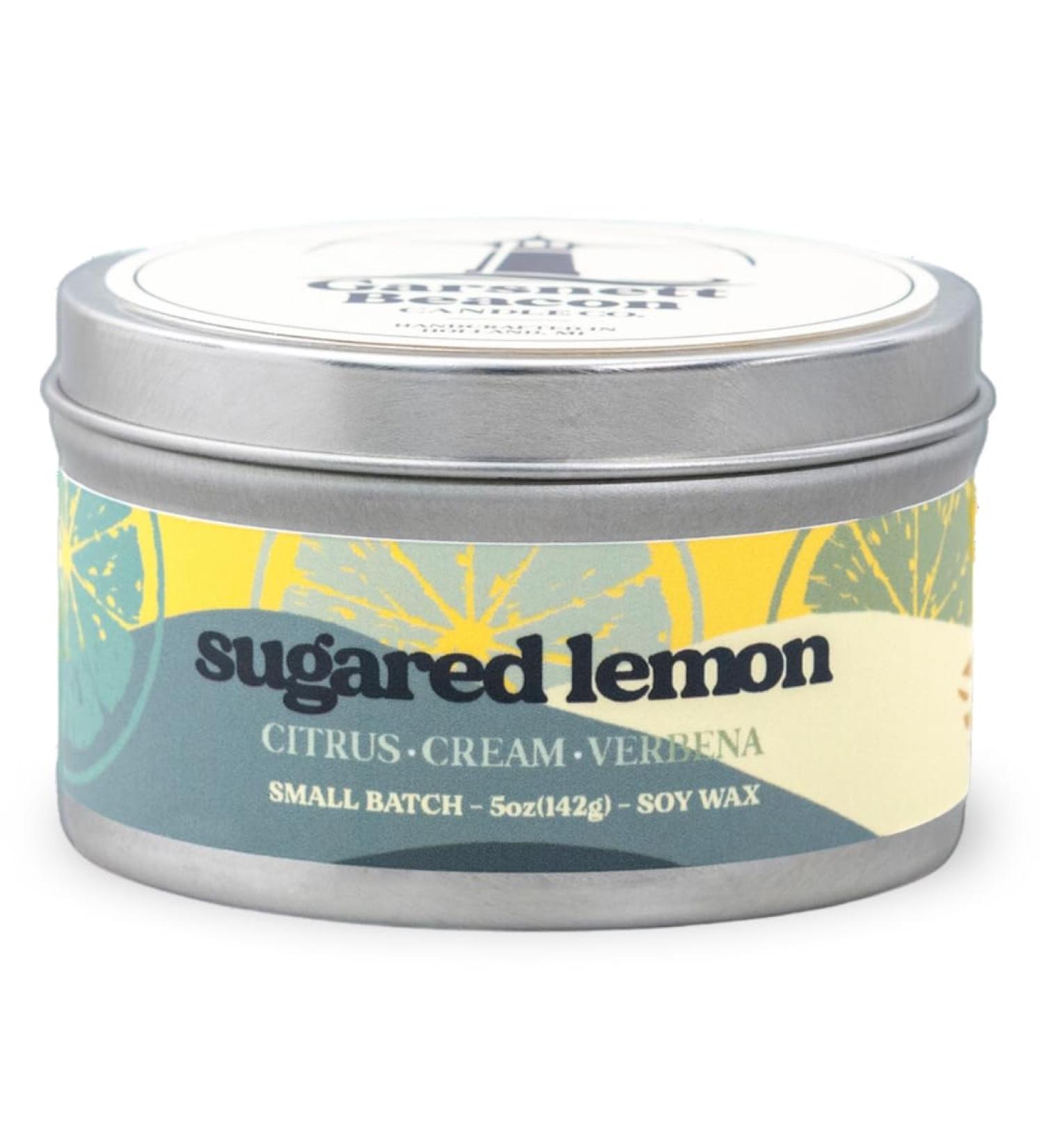 Sugared Lemon Soy Candle - Lemon Verbena Vanilla | 100% Natural Soy Wax | 30+ Hour Burn | Handcrafted in the USA | Perfect for Home & Office - Buy Online on GoSupps.com