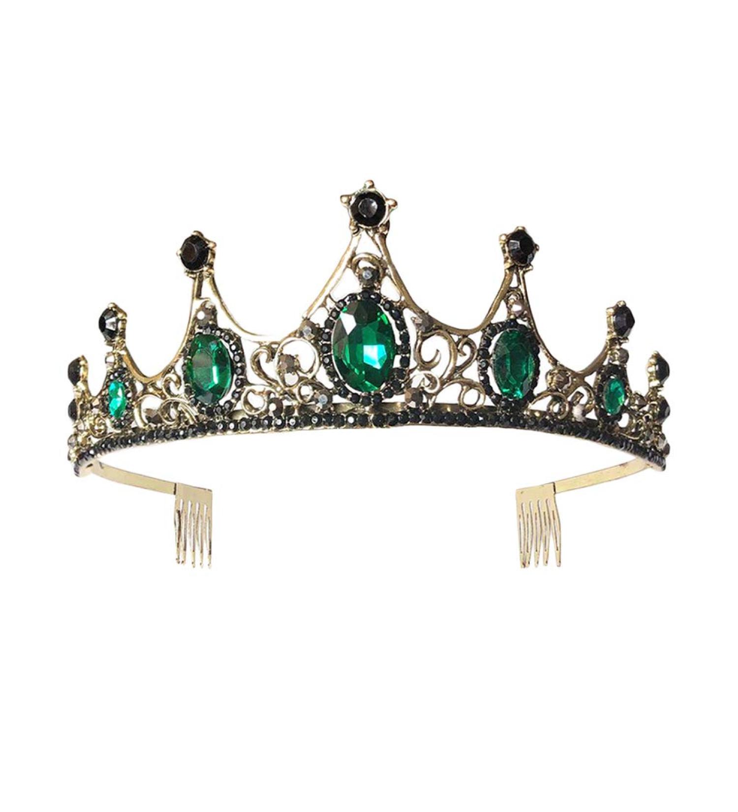 Beaupretty Royal Strass Tiara Crown - Vintage Crystal Pageant & Wedding Jewelry Headband (Green) - Shop Internationally - Buy Online on GoSupps.com