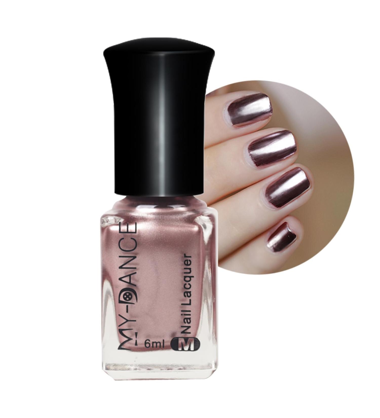 Rose Gold Nail Polish Metallic Nail Polish Nail Varnish Metal Effect Quick Dry Quick Dry & Long Lasting Nail Lacquer Mirror Shiny Nail Color for DIY Home Manicure Girls Women Gift TJ014 - Buy Online on GoSupps.com