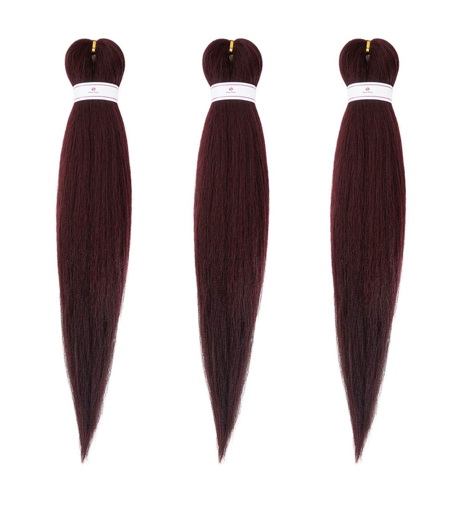 Beyond Beauty 26Inch 3Pack/Lot Pre Stretched Braiding Hair Extensions EZ Briads Hot Water Setting Yaki Braiding Hair(#99J) 3Packs-26Inch #99J - Buy Online on GoSupps.com