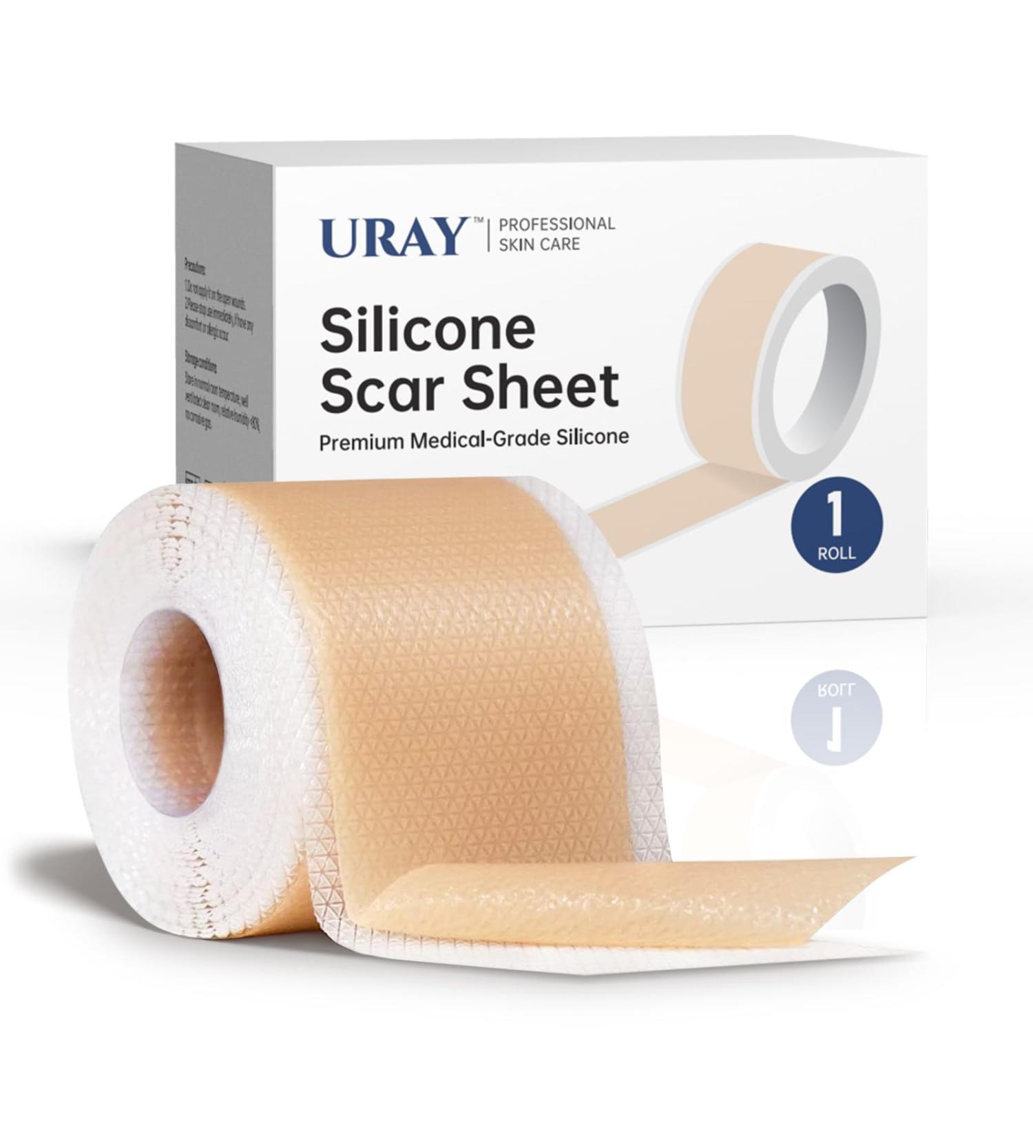 Medical Grade Silicone Scar Tape | Extra Long 59x1.5 Roll for Surgical C-Section Keloid & Tummy Tuck Scars | Reusable Scar Sheets - Buy Online on GoSupps.com