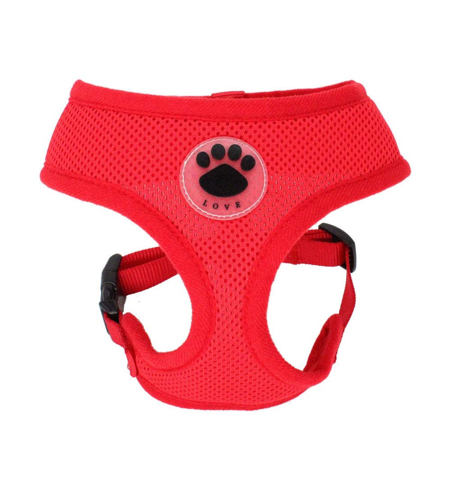 Red Soft Mesh Dog Harness - Adjustable, No Pull, Comfort Padded Vest for Medium Dogs - Buy Online on GoSupps.com