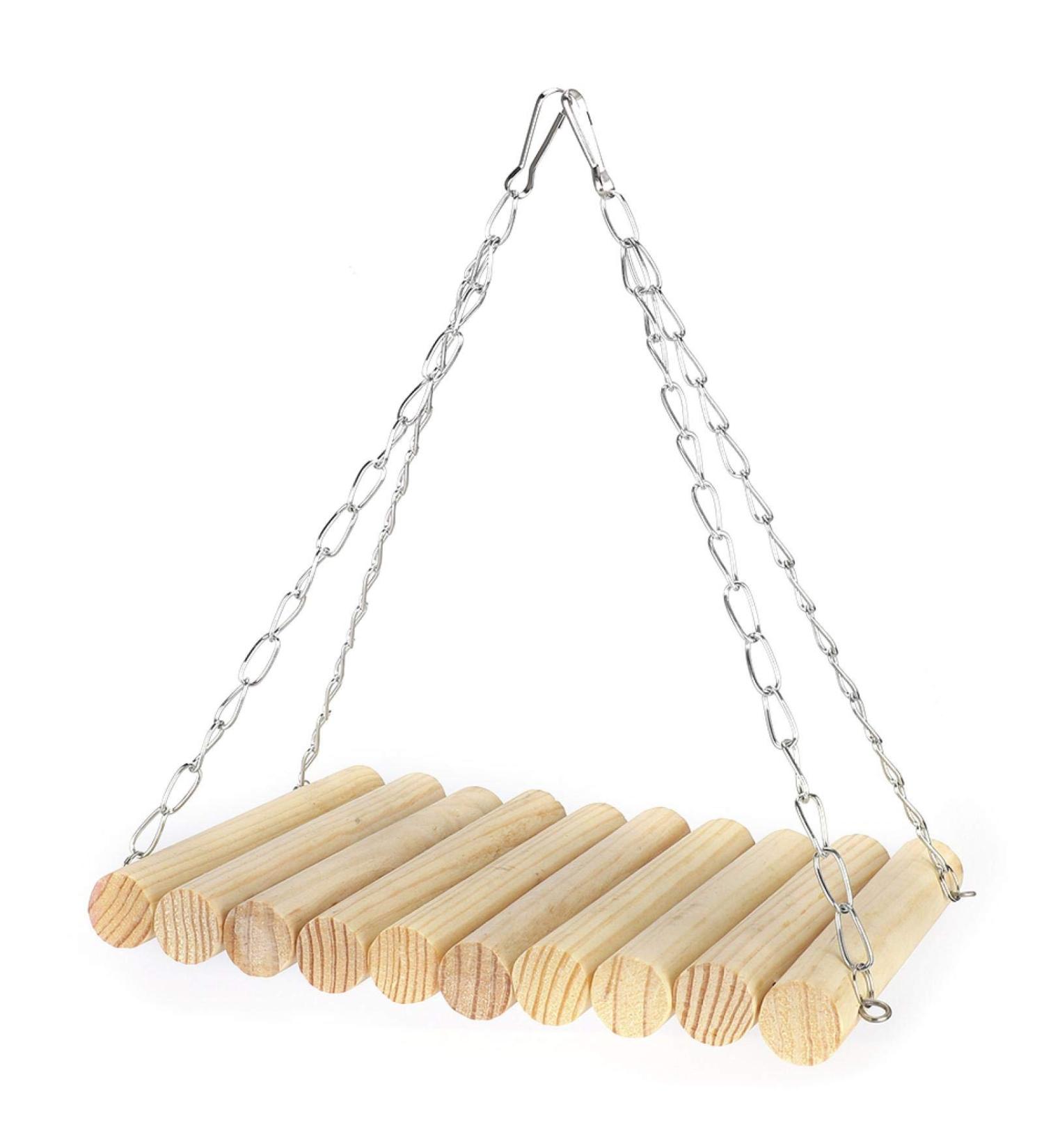 Swing Squirrels Swing Parrots-13 * 20cm Wooden Natural Stripe Round Log Parrots Hanging Swing for Chinchilla Squirrels - Buy Online on GoSupps.com