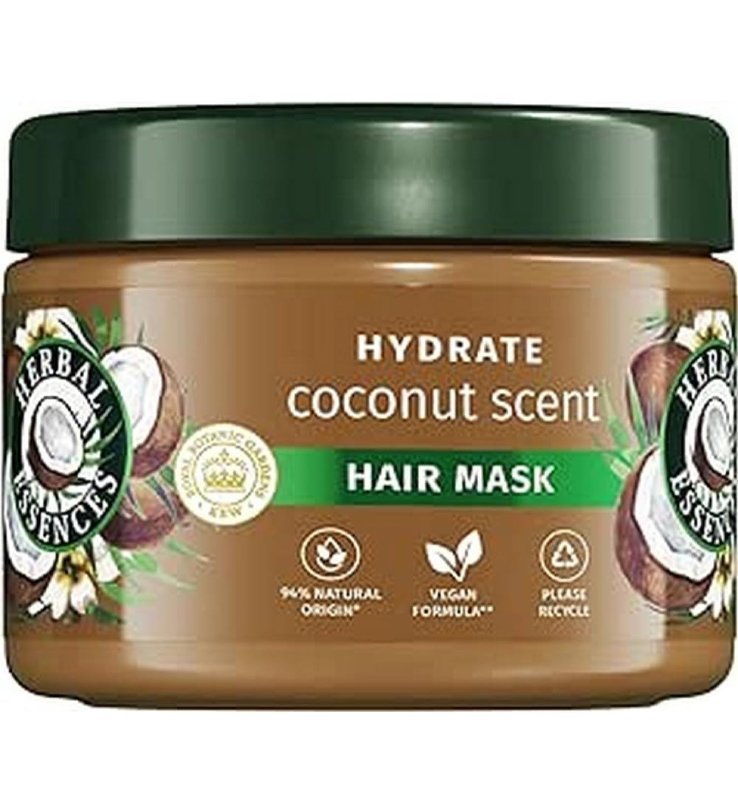 Herbal Essences Herbal Essences Hydrating Mask Coconut Scent 500ml Damaged Hair Helps Nourish and Smooth for Soft Hair Naturally Derived Ingredients Vegan and Cruelty-Free