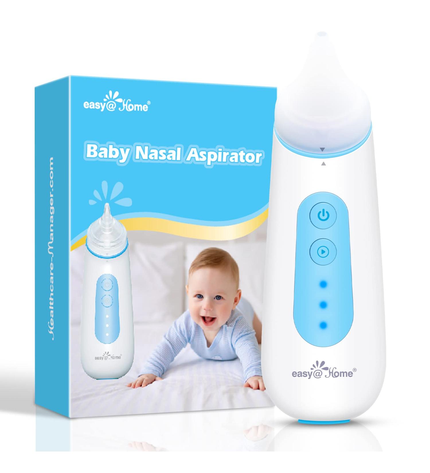 Easy Home Baby Electric Nasal Aspirator | USB Rechargeable Nose Sucker with Night Light | Adjustable Suction | 2 Silicone Nozzles | Baby Nose Cleaner ENA102 - Buy Online on GoSupps.com