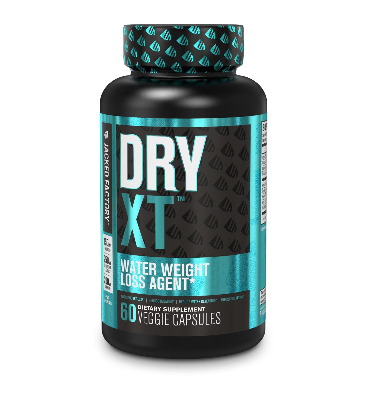 Jacked Factory Dry-XT Water Weight Loss Diuretic Pills - 60 Caps for Effective Water Weight Management - Buy Online on GoSupps.com