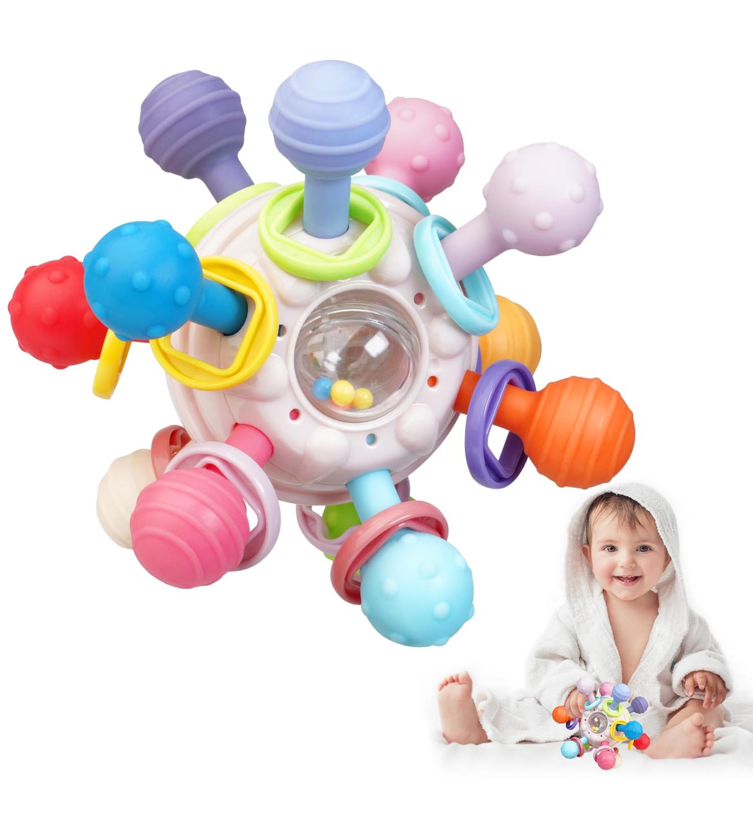 Tosekry Bei ring Baby Toys | BPA-Free Silicone Grip Balls | Perfect Gifts for 0-12 Months | Enhance Motor Skills & Sensory Play - Buy Online on GoSupps.com