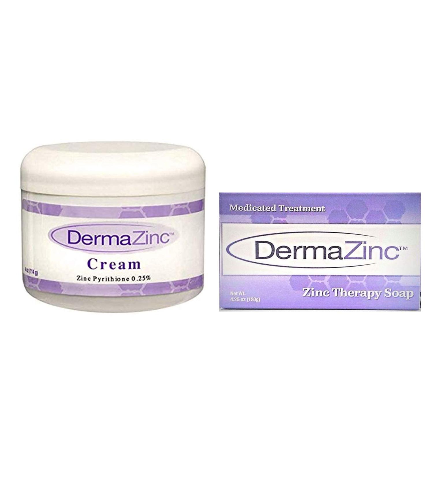 DermaZinc Cream & Zinc Therapy Bar Soap - Ultimate Skin Duo for Healthy Skin | Buy Internationally - Buy Online on GoSupps.com