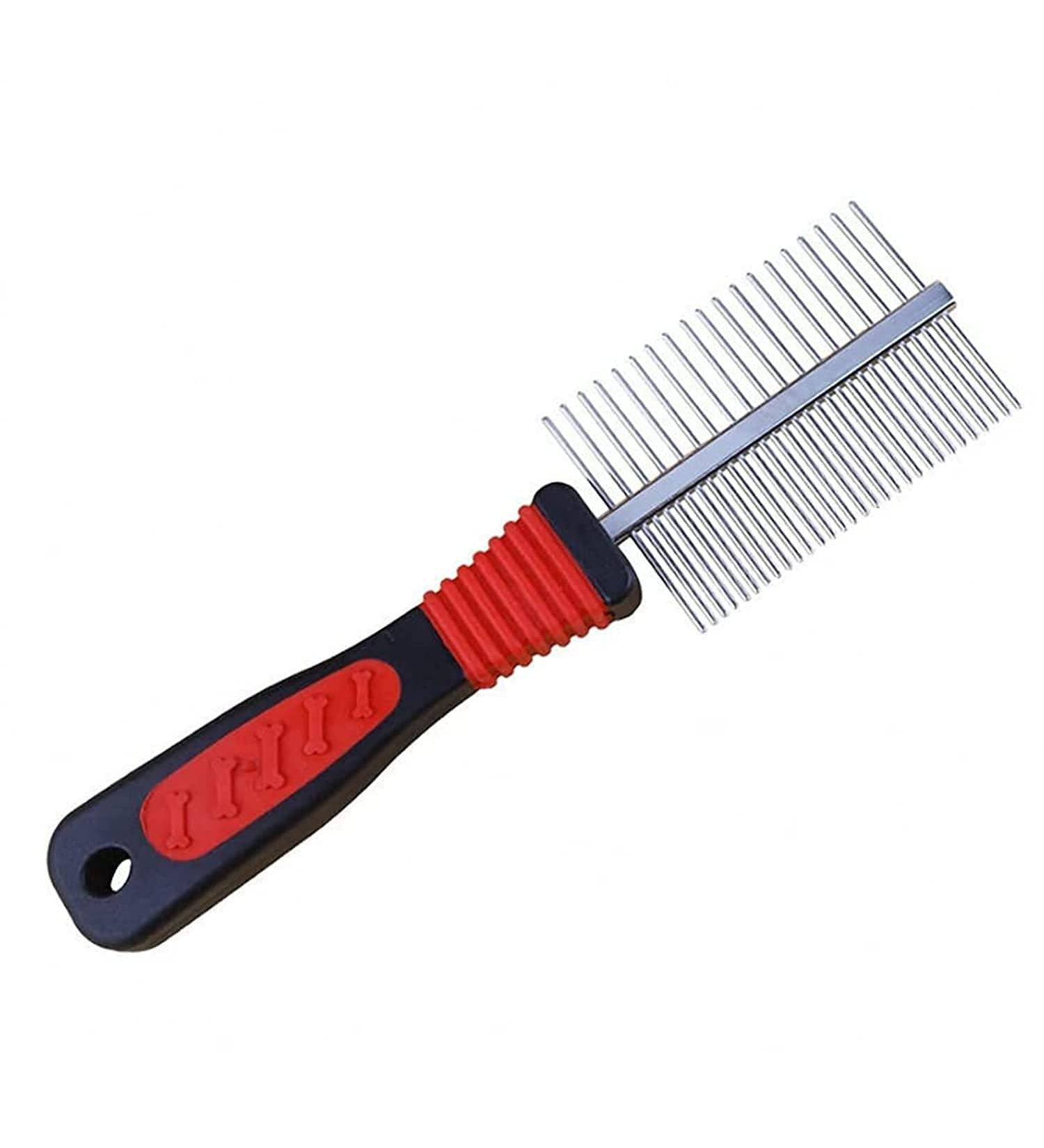 Bahob Deshedding Tool & Pet Grooming Professional Metal Shedding Brush Pet Cat Dog Grooming Comb Trimmer Tool Double Sided Fur Rake Tool 17 x 6cm - Buy Online on GoSupps.com