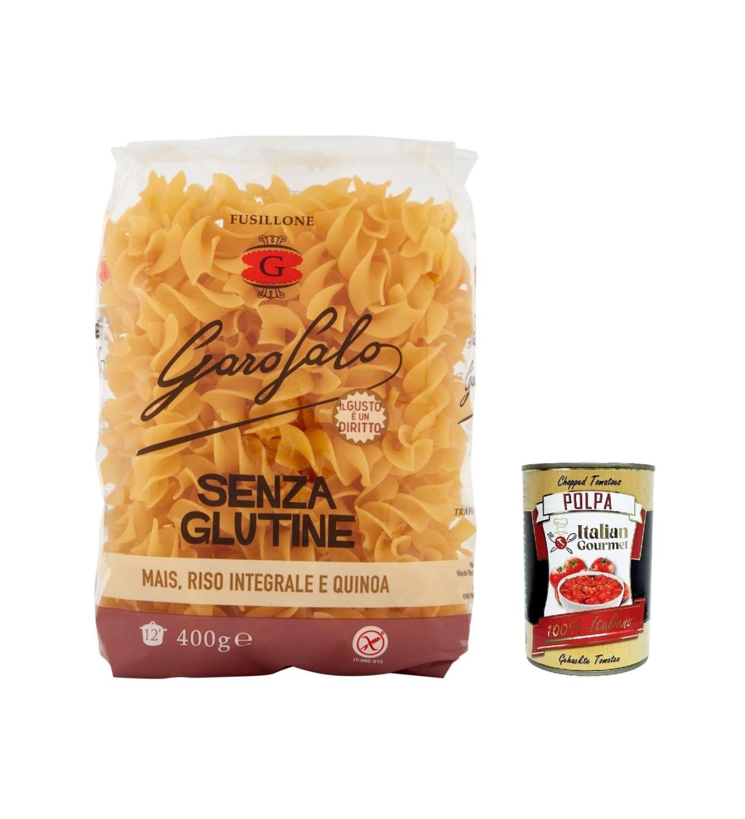  Italian Gourmet E.R. Garofalo Fusillone Senza Glutine Pack of 5 gluten-free noodles 400g + Italian Gourmet Polpa 400g - Buy Online on GoSupps.com