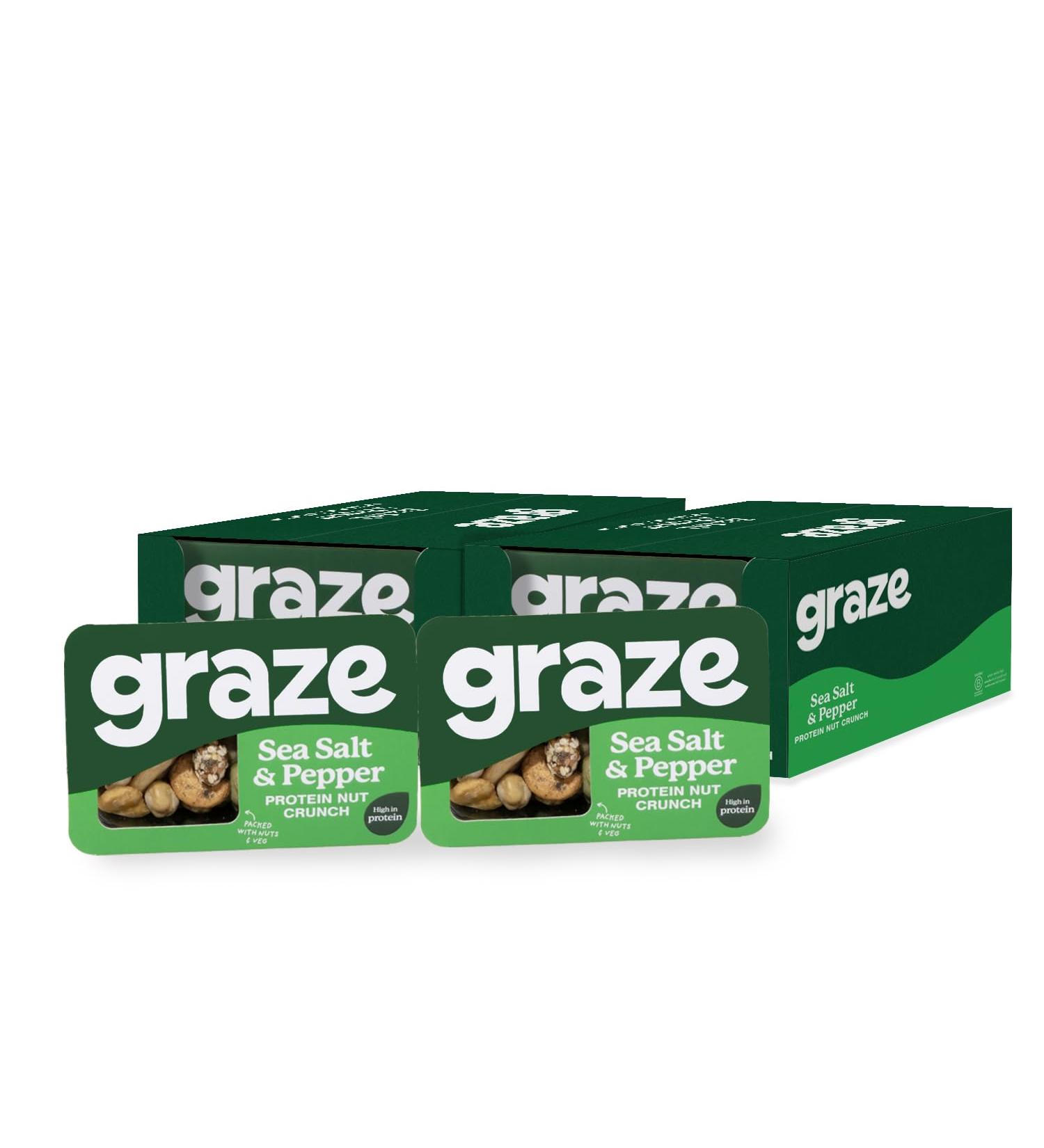 Graze - Salt & Pepper Savory Snacks - Vegan Savoury Snacks High in Protein & Fibre - Pack of 18 snacks - Buy Online on GoSupps.com