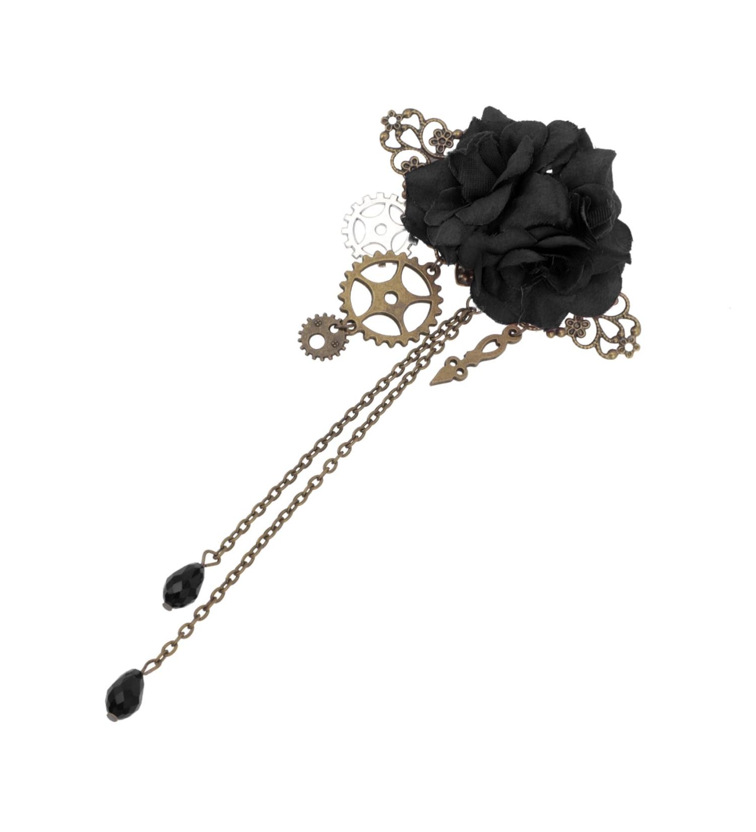 minkissy Punk Mechanical Hairpin Black Ab Rhinestones Vintage Hair Clips for Accessories Tassel Gothic Tassels Hairpins Anime Accessories Cosplay Hair Accessories Alloy Black - Buy Online on GoSupps.com