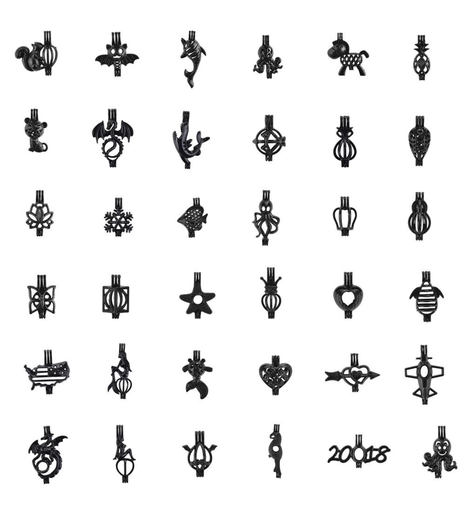 Dandan DIY Random 20pcs Black Bird Alloy Cage Mermaid Owl Heart Diffuser Locket Perfume Essential Oil Aromatherapy Diffuser Charms Pendant Craft Diffusion Ball (Random 20pcs Black Color) - Buy Online on GoSupps.com