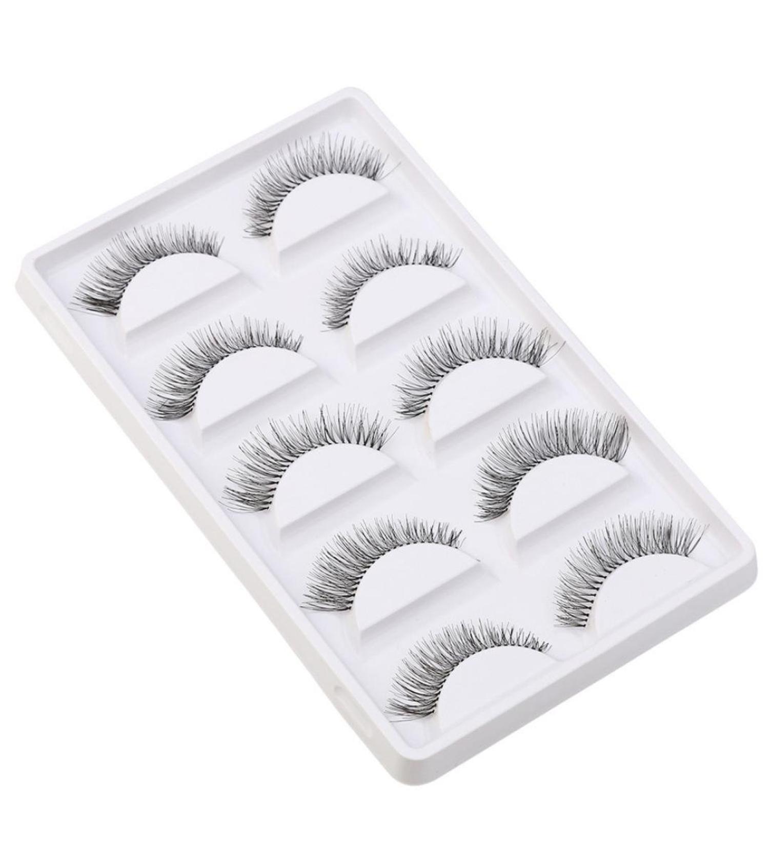 NewKelly 5 Pairs Thick Long Cross Party False Eyelashes - Black Band Fake Eye Lashes - Buy Online on GoSupps.com