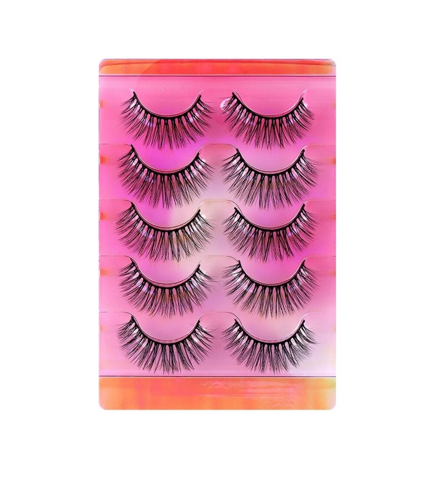 5 Pairs Natural False Eye Lashes 3D Multi-Layer Fake Eyelashes Extension Dense and Fluffy False Eyelash Cluster Naturally Curled False Eyelashes for Women Eye Makeup Type 5 - Buy Online on GoSupps.com