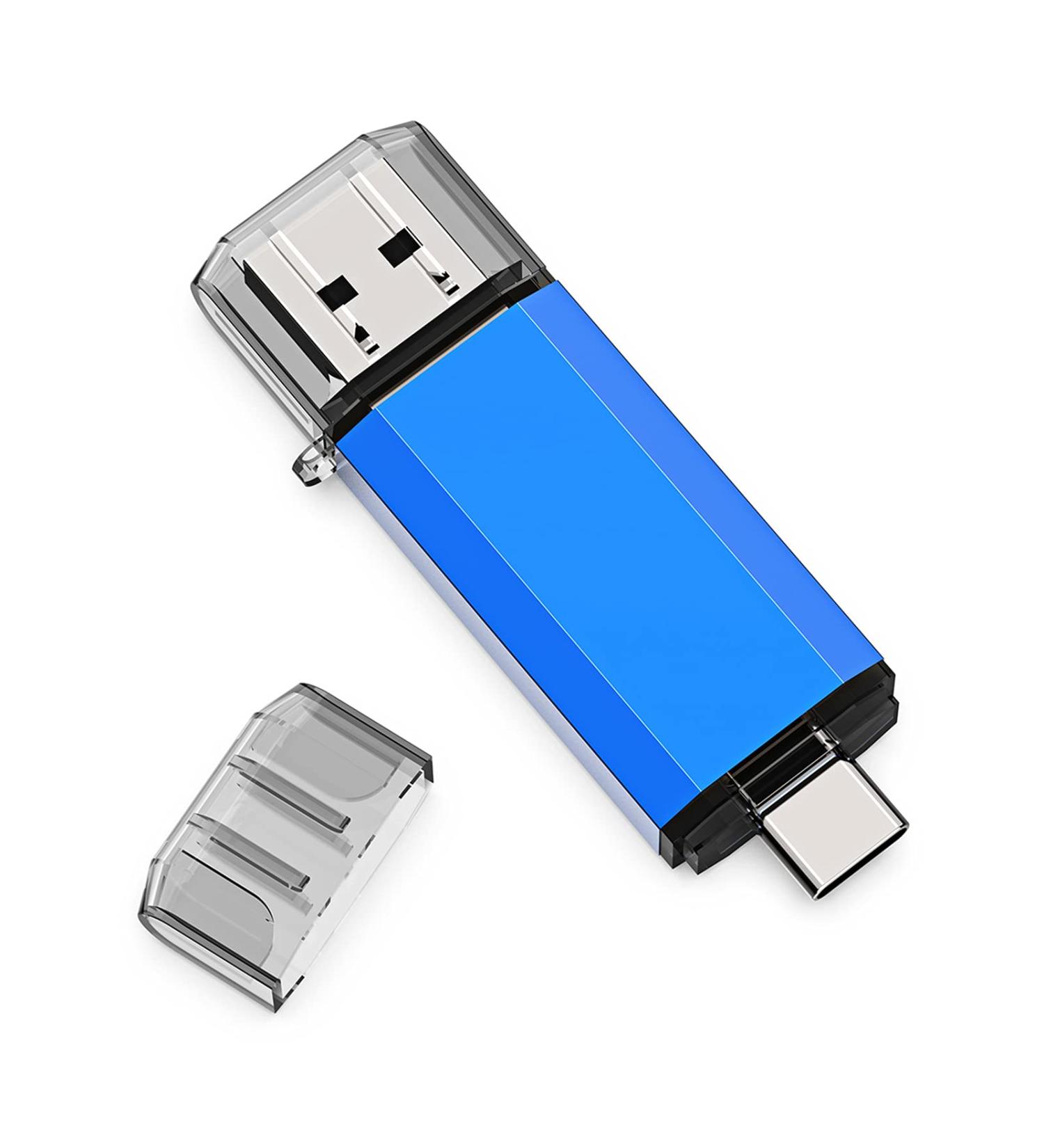 64GB USB C Flash Drive Alihelan 2 in 1 OTG Dual Type C Thumb Drive | USB 3.0 Pen Drive Memory Stick - Blue 64GB - Buy Online on GoSupps.com