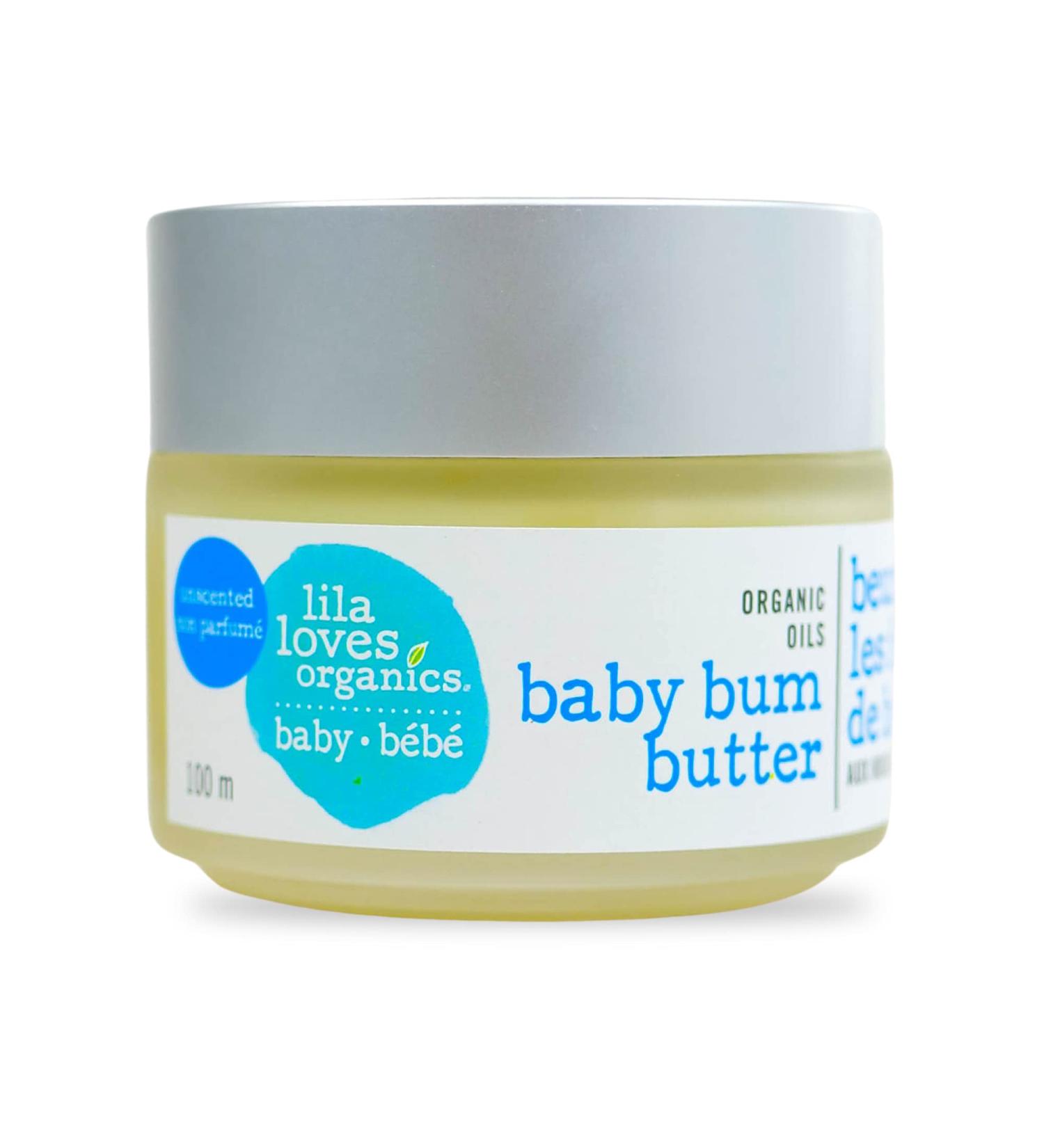 Lila Loves Organics Large Size 100ml Baby Bum Butter Baby Bum Cream & Belly Butter for Mom Therapeutic Blend of Organic Shea Butter Beeswax Jajoba Coconut & Sunflower Oils Complete Protection from Diaper Rash Stretching Itchy & Dry Skin Eczema Cuts Scrape - Buy Online on GoSupps.com