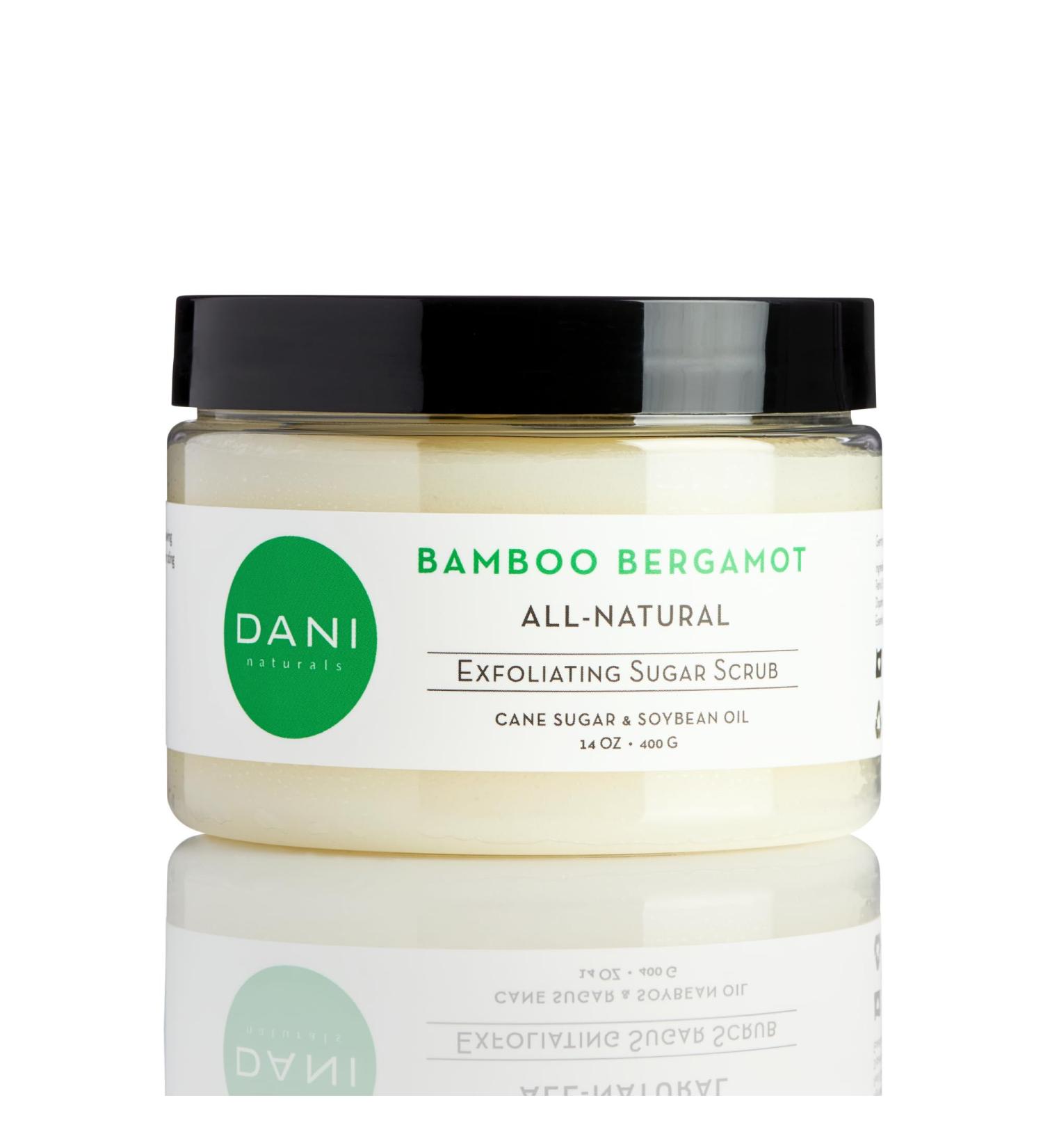 DANI Naturals Sugar Scrub - Exfoliating Bamboo Bergamot Organic cane sugar and shea butter gently exfoliate and nourish skin leaving it smooth refreshed and hydrated 14 oz - Buy Online on GoSupps.com