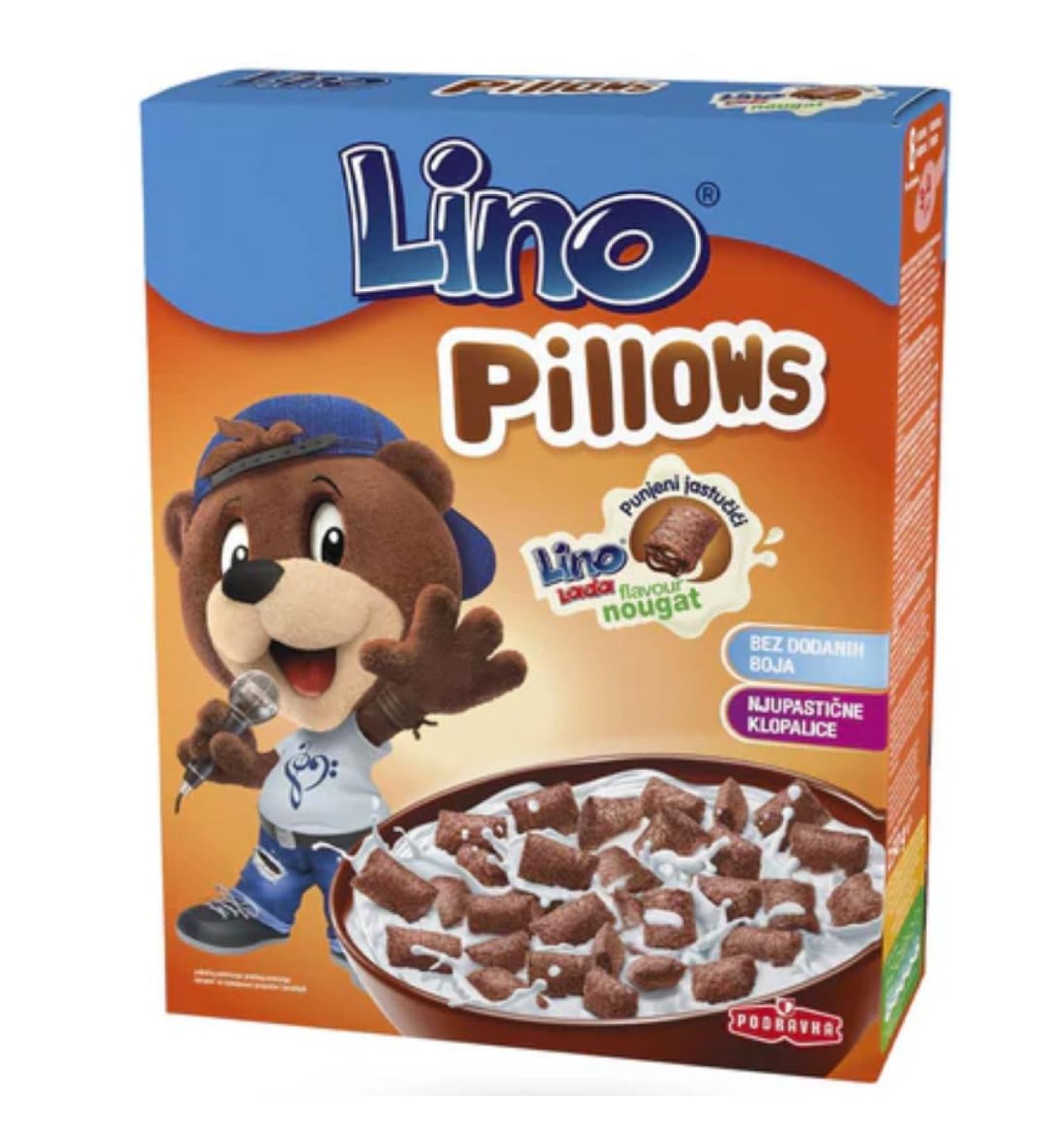 Lino Pillows with Lino Lada dark filling cereals Muesli Cornflakes Box of 250 g