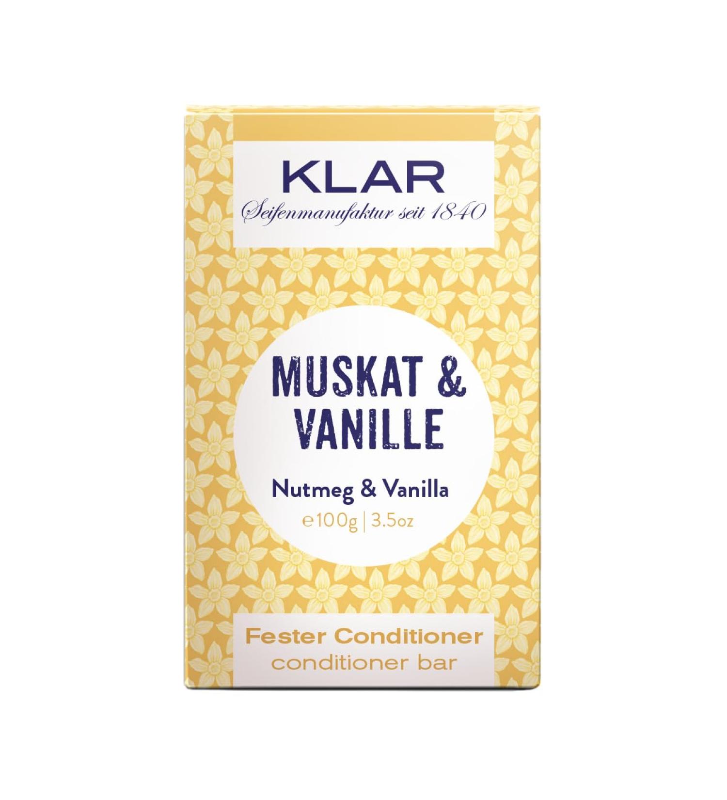 Klar Soap Solid Conditioner Nutmeg & Vanilla 100g (for normal hair) suitable for normal hair 11179