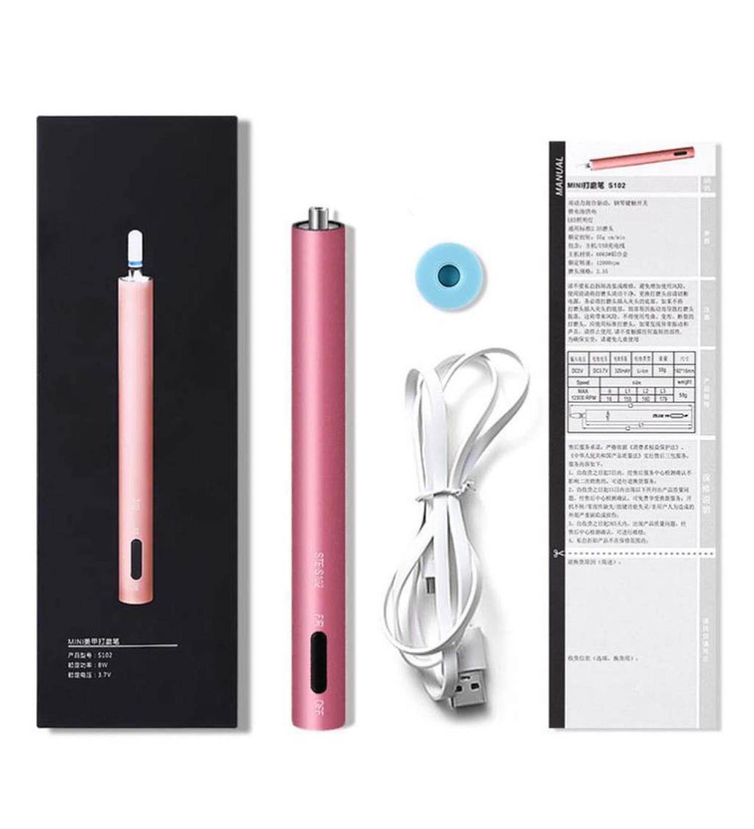 Portable Electric Nail Drill Professional Chargeable Efile for Acrylic Gel Nails Polishing Shape Tools Nail Brush Nail Buffer Manicure Pedicure Polishing Tools Pink - Buy Online on GoSupps.com