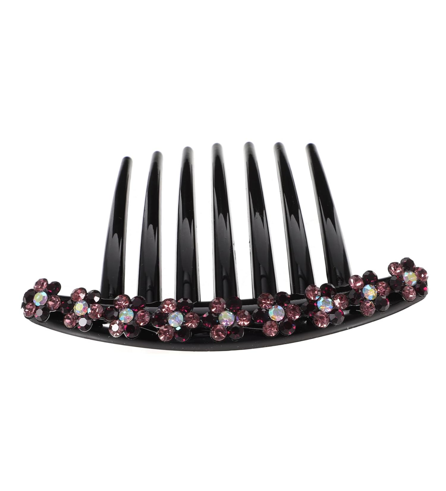 Ipetboom 1pc Teasing Combs for Women Hair Clips French Hair Comb Crystal Hair Side Comb Hair Combs for Women Wide Tooth Comb Clips Black Side Combs Girl Hair Accessories Miss Rhinestones - Buy Online on GoSupps.com