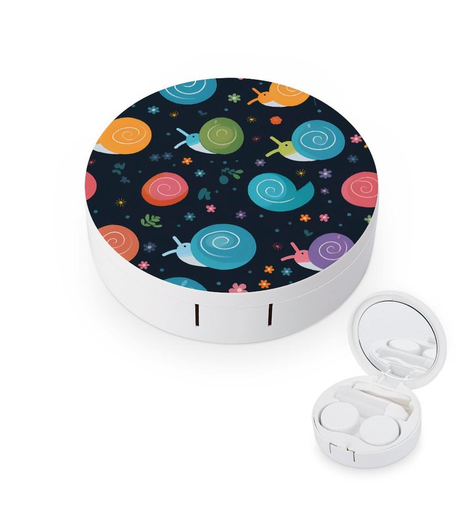 Kawaii Snails Contact Lens Case with Mirror - Cute & Portable Travel Kit for Eye Care - Buy Online on GoSupps.com