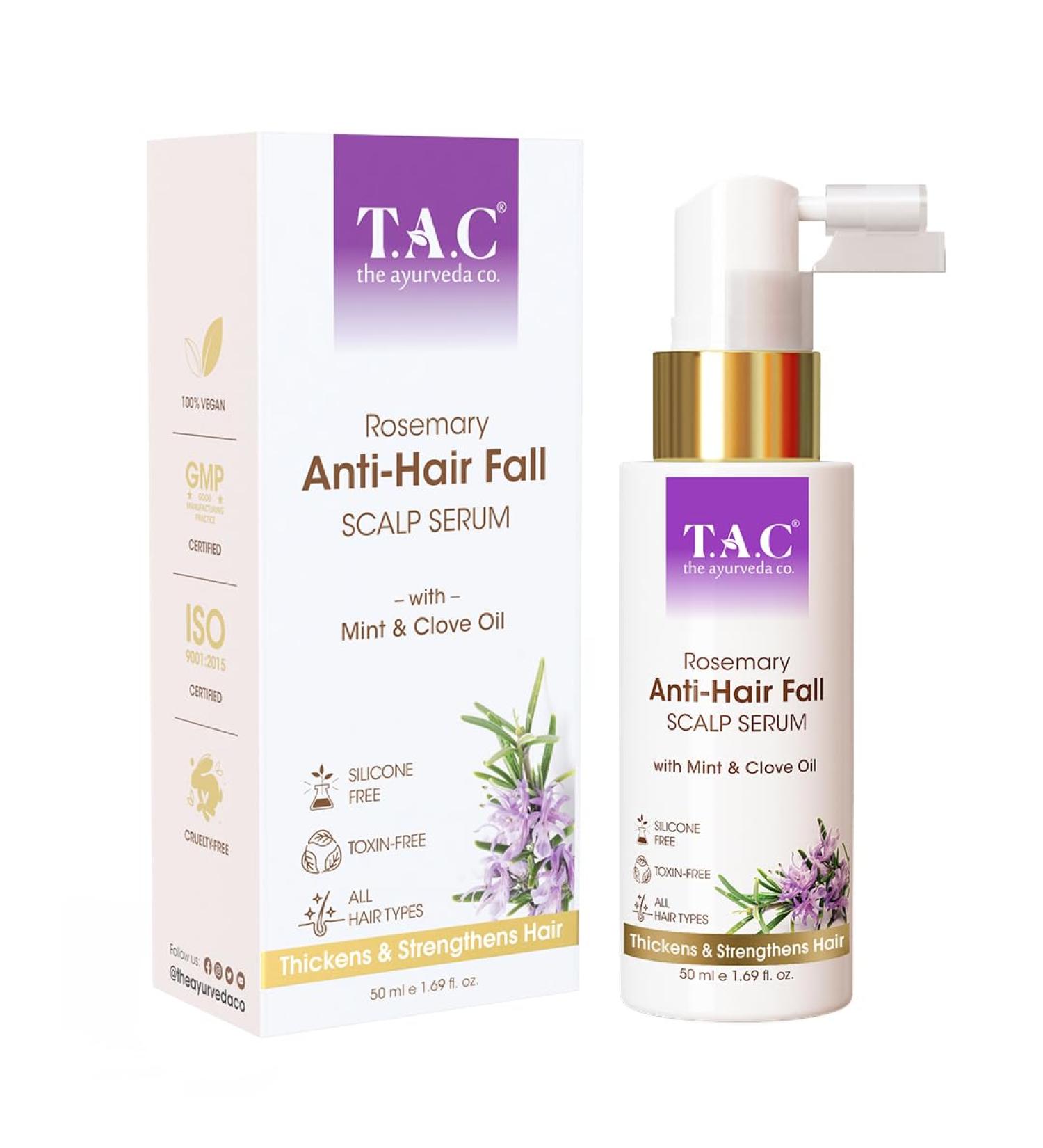 Rosemary Anti Hair Fall Scalp Serum | Mint & Clove Oil | 50ml for Women & Men - Stop Hair Loss & Promote Growth - Buy Online on GoSupps.com